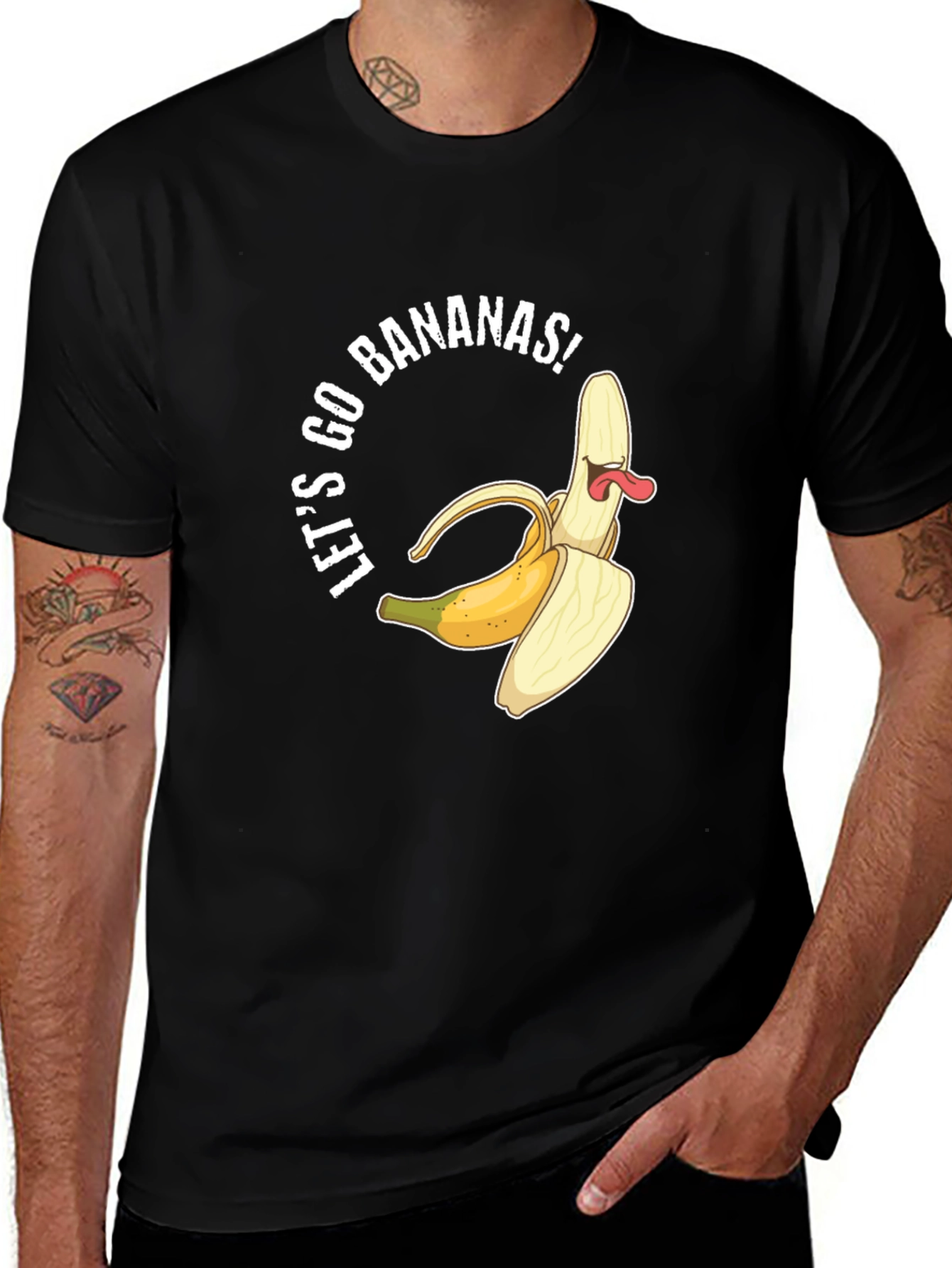 Lets Go Bananas Black Graphic Tee