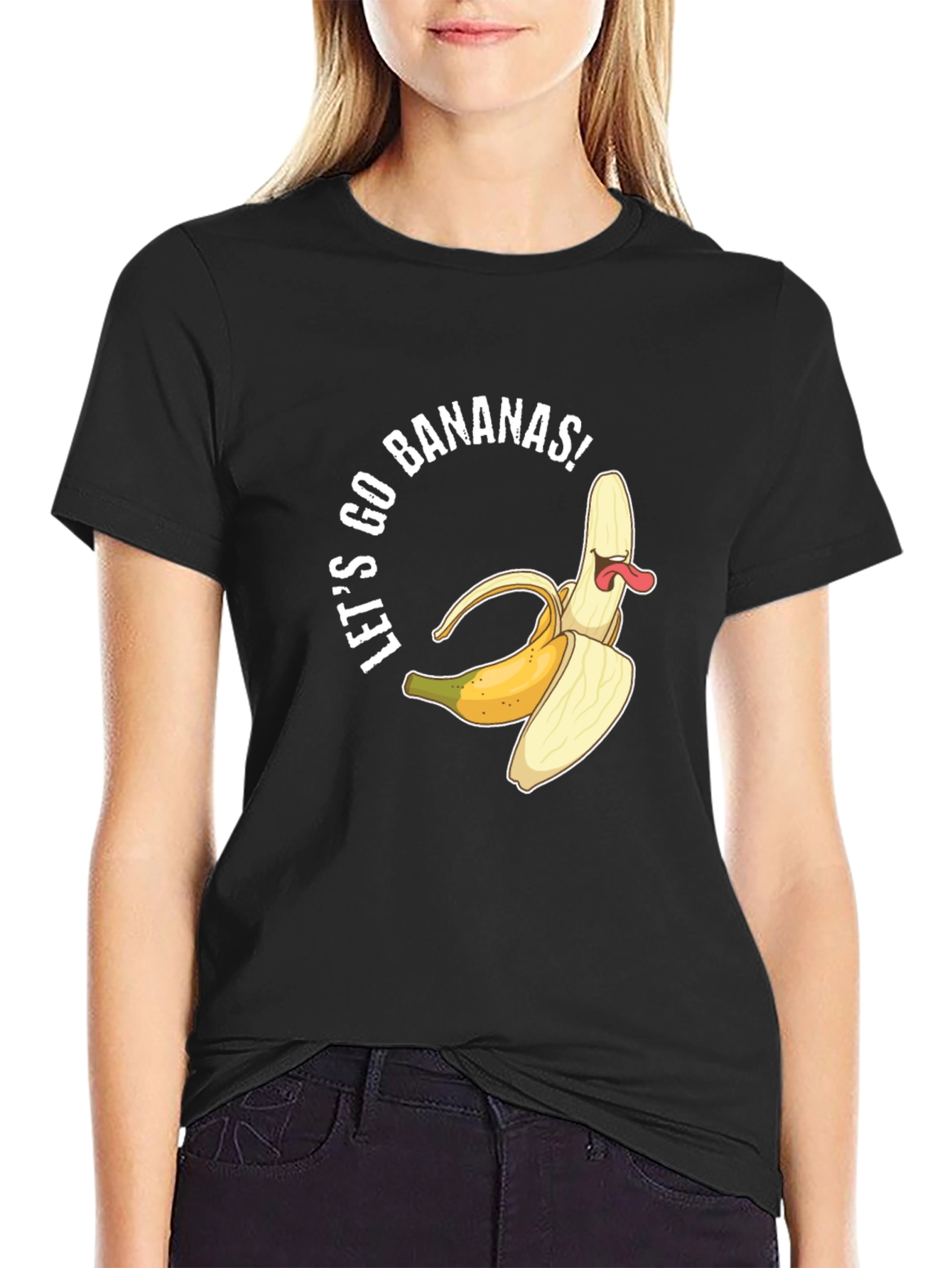 Lets Go Bananas Black Graphic Tee