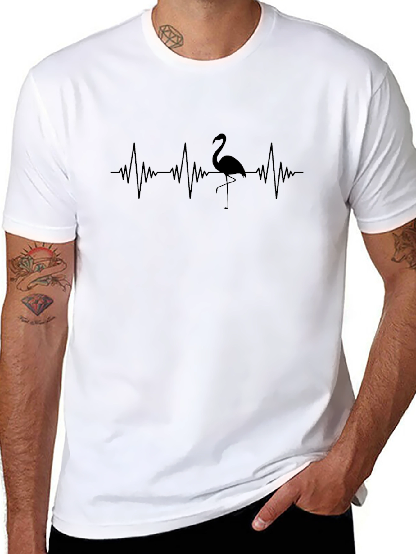Flamingo Heartbeat Graphic T-Shirt