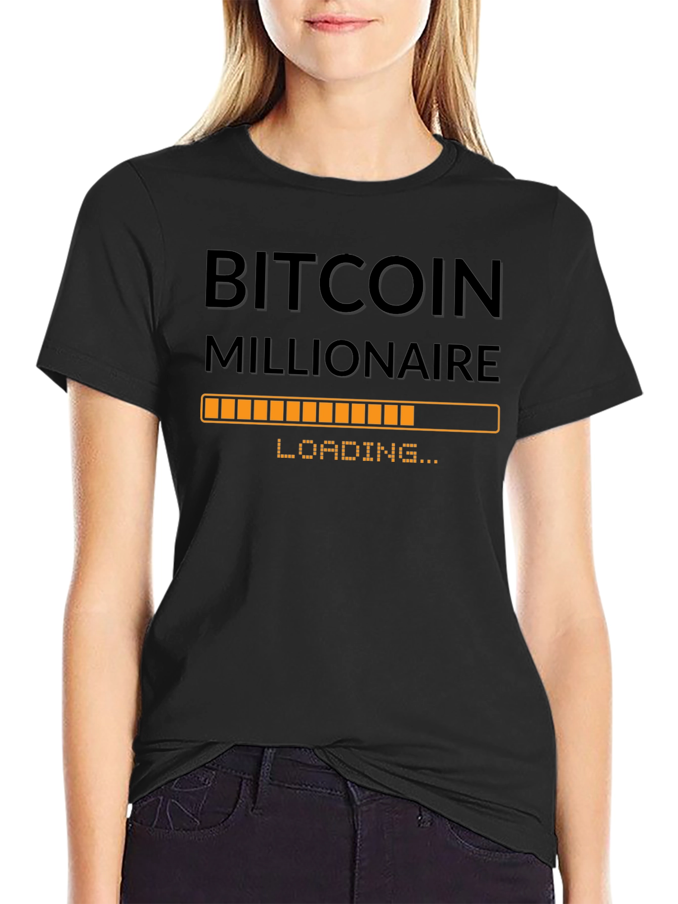 Bitcoin Millionaire Loading - Black T-Shirt