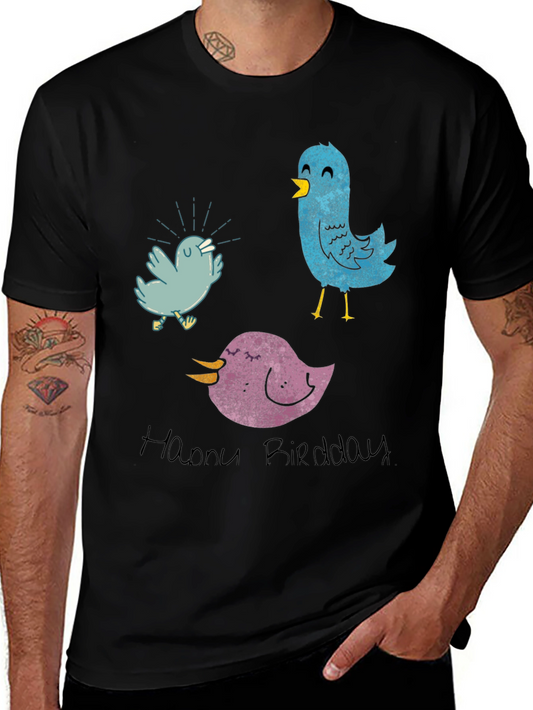 Whimsical Bird T-Shirt - Happy Birddday