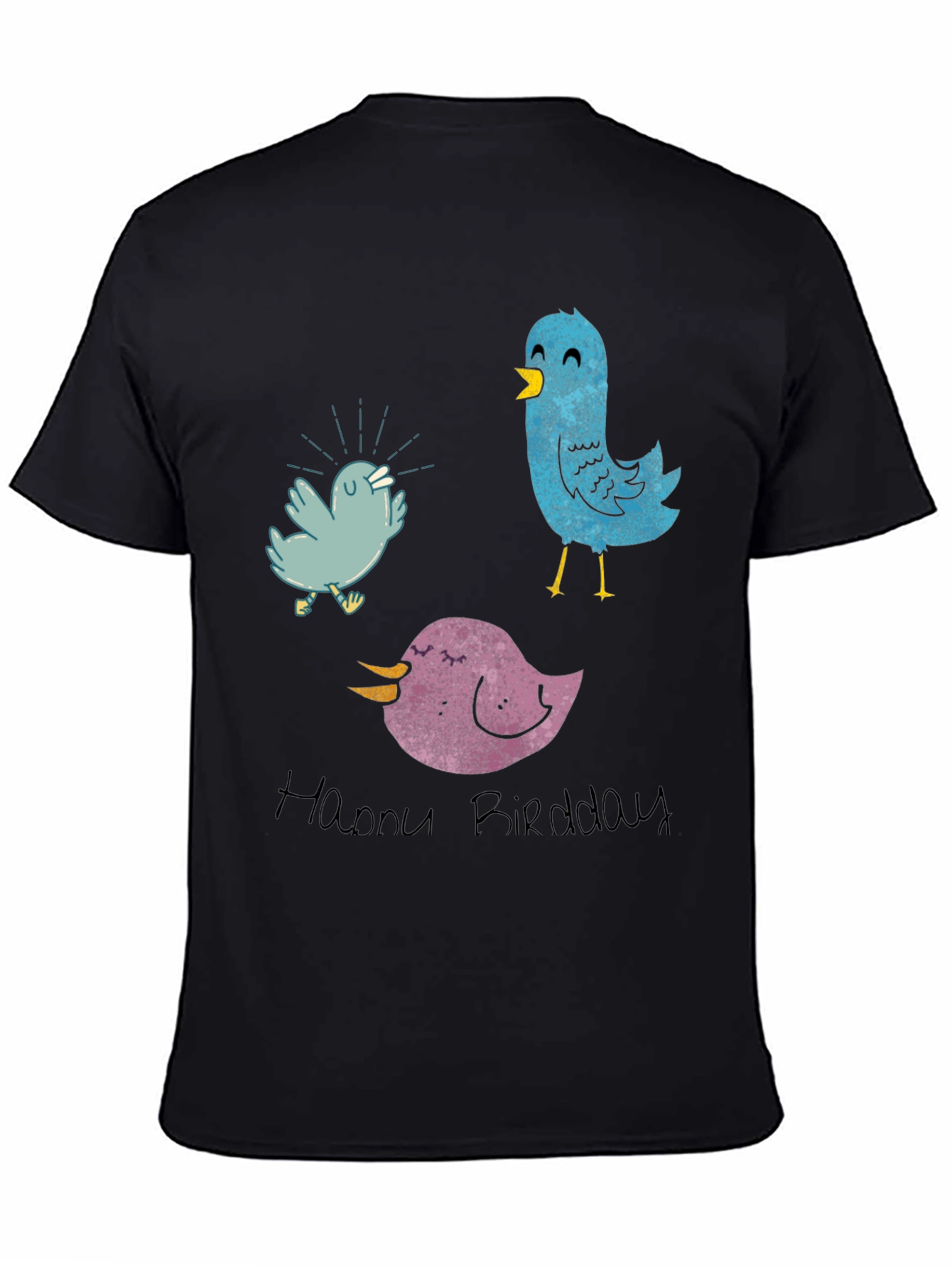 Whimsical Bird T-Shirt - Happy Birddday