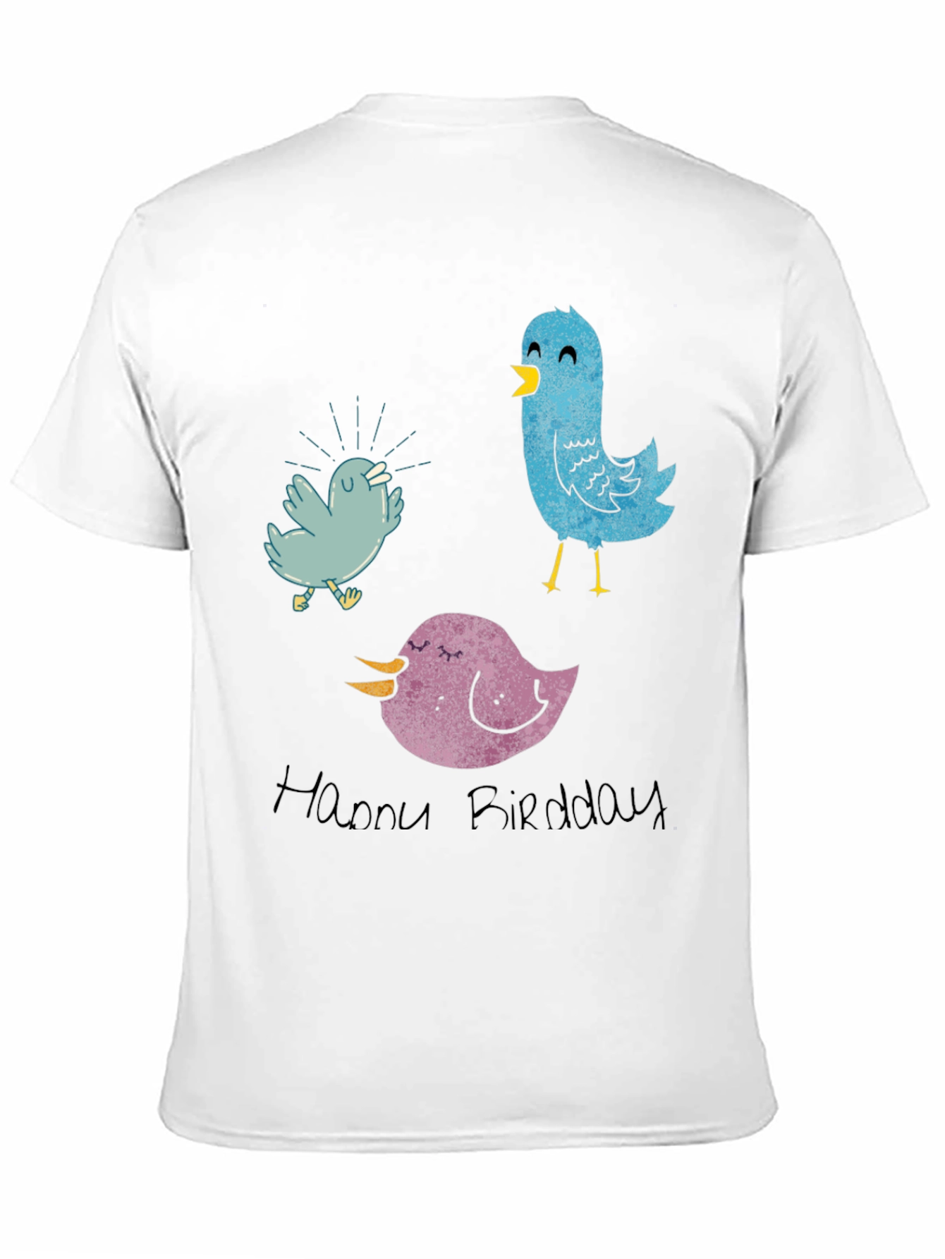 Whimsical Bird T-Shirt - Happy Birddday