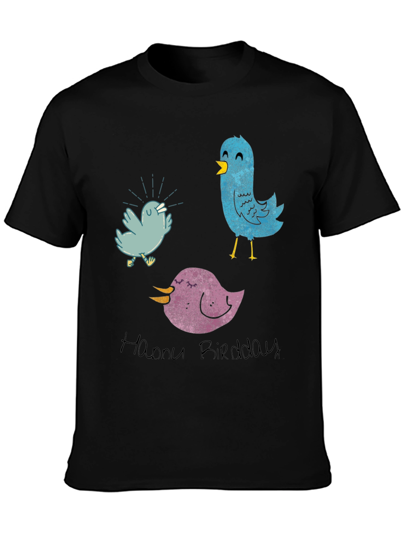 Whimsical Bird T-Shirt - Happy Birddday