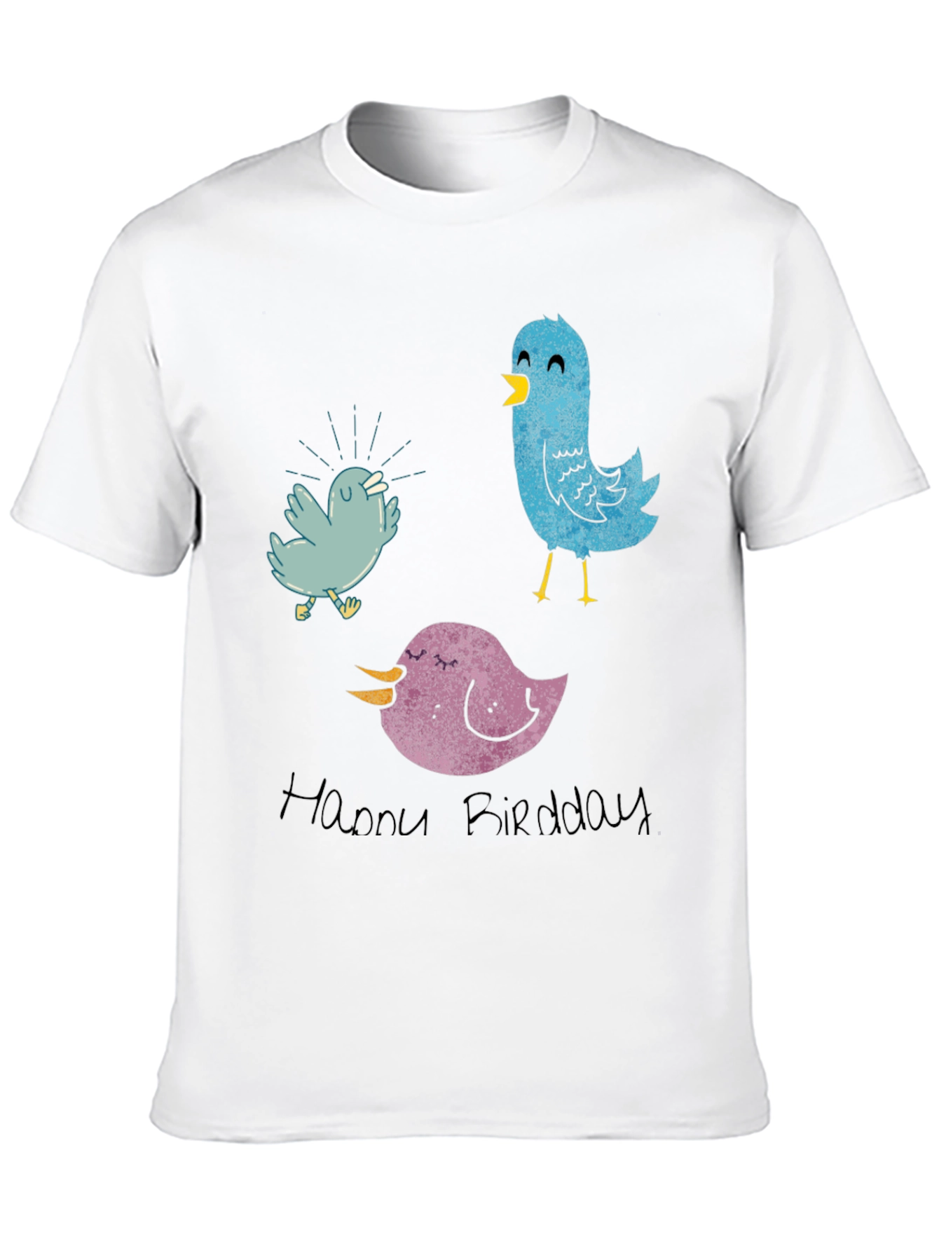 Whimsical Bird T-Shirt - Happy Birddday