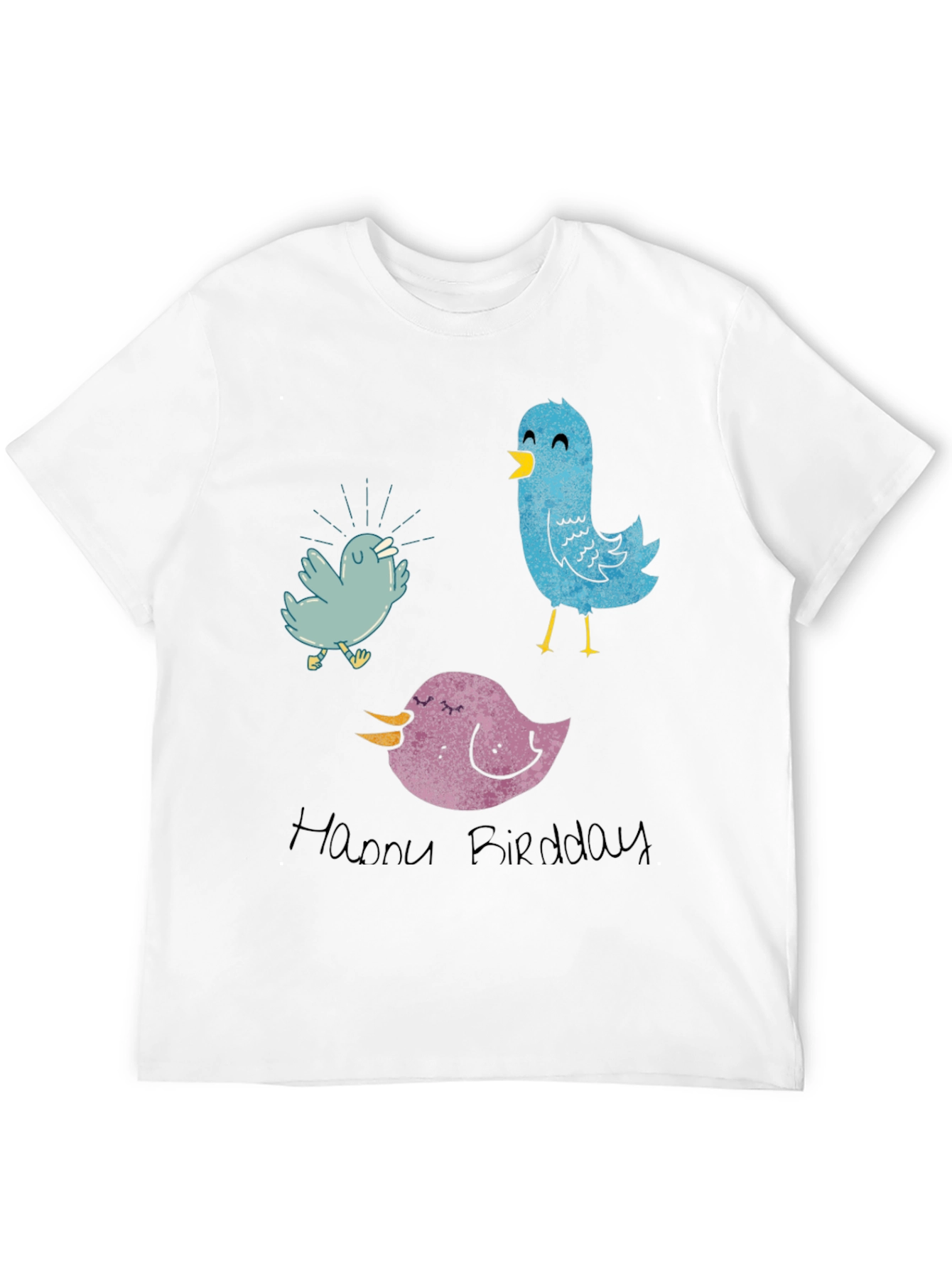 Whimsical Bird T-Shirt - Happy Birddday