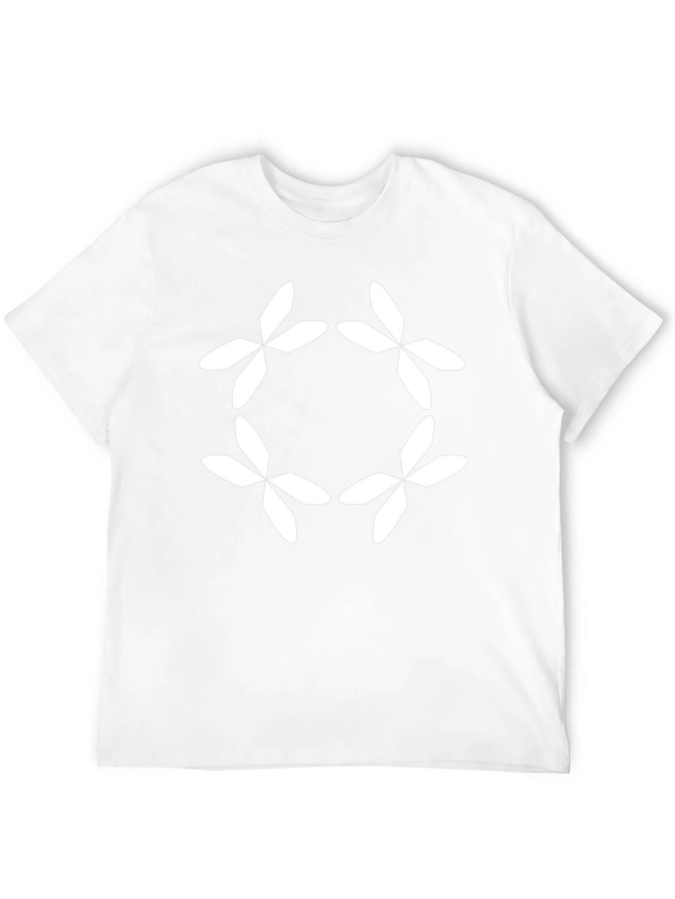 Geometric Flower Black T-Shirt