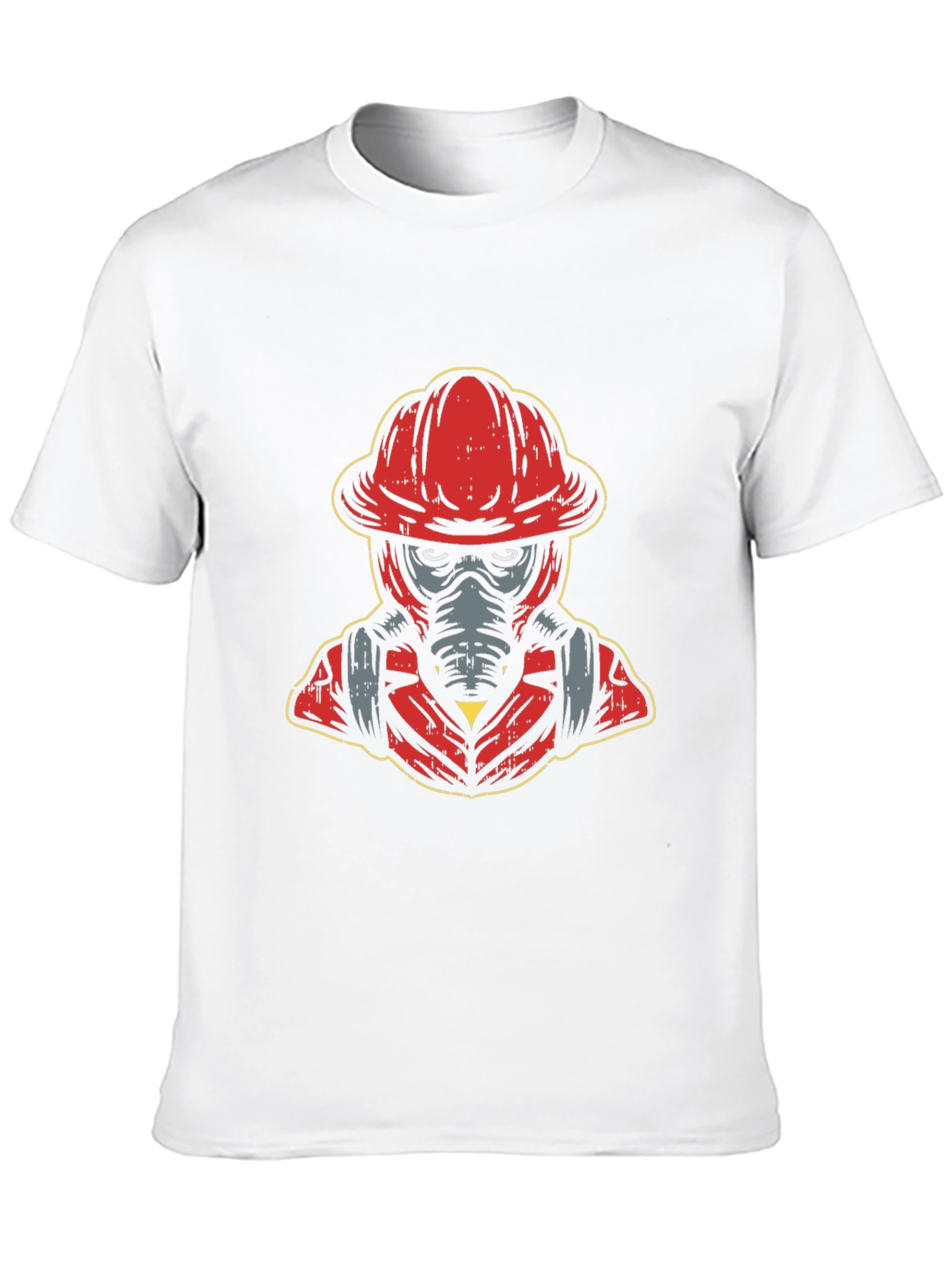 Firefighter Graphic T-Shirt - Black Crew Neck Tee