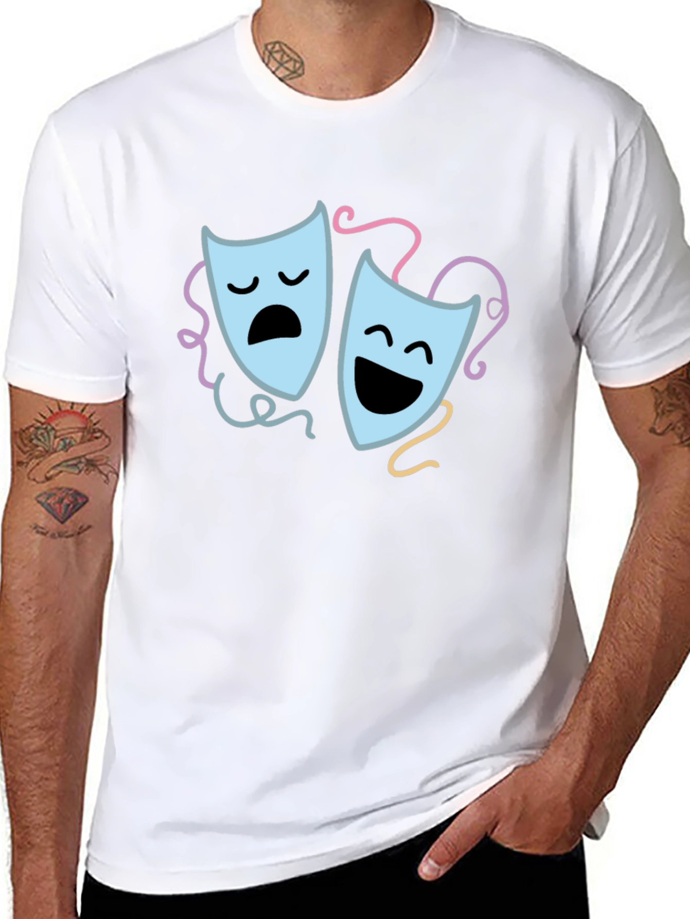 Comedy & Tragedy Mask Graphic Tee