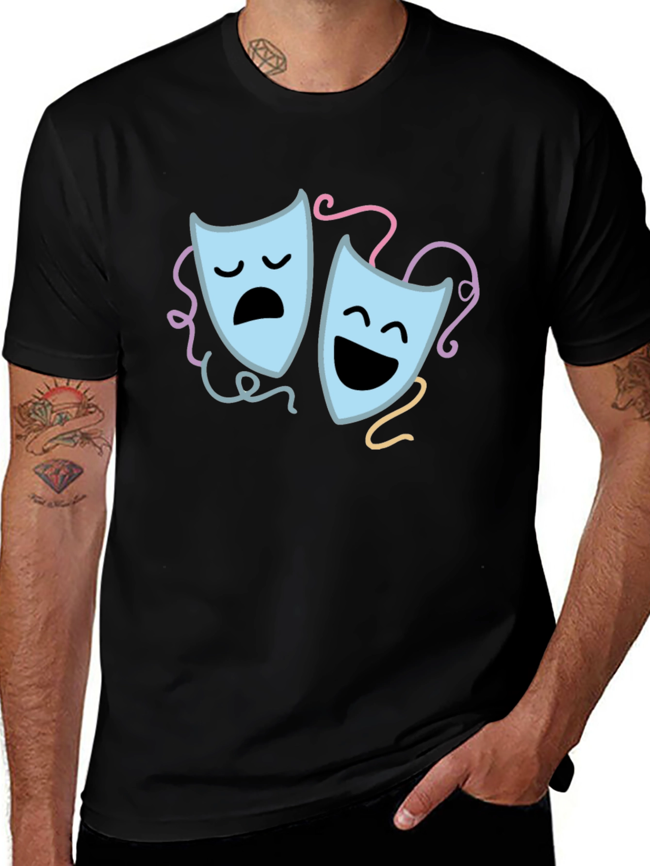 Comedy & Tragedy Mask Graphic Tee