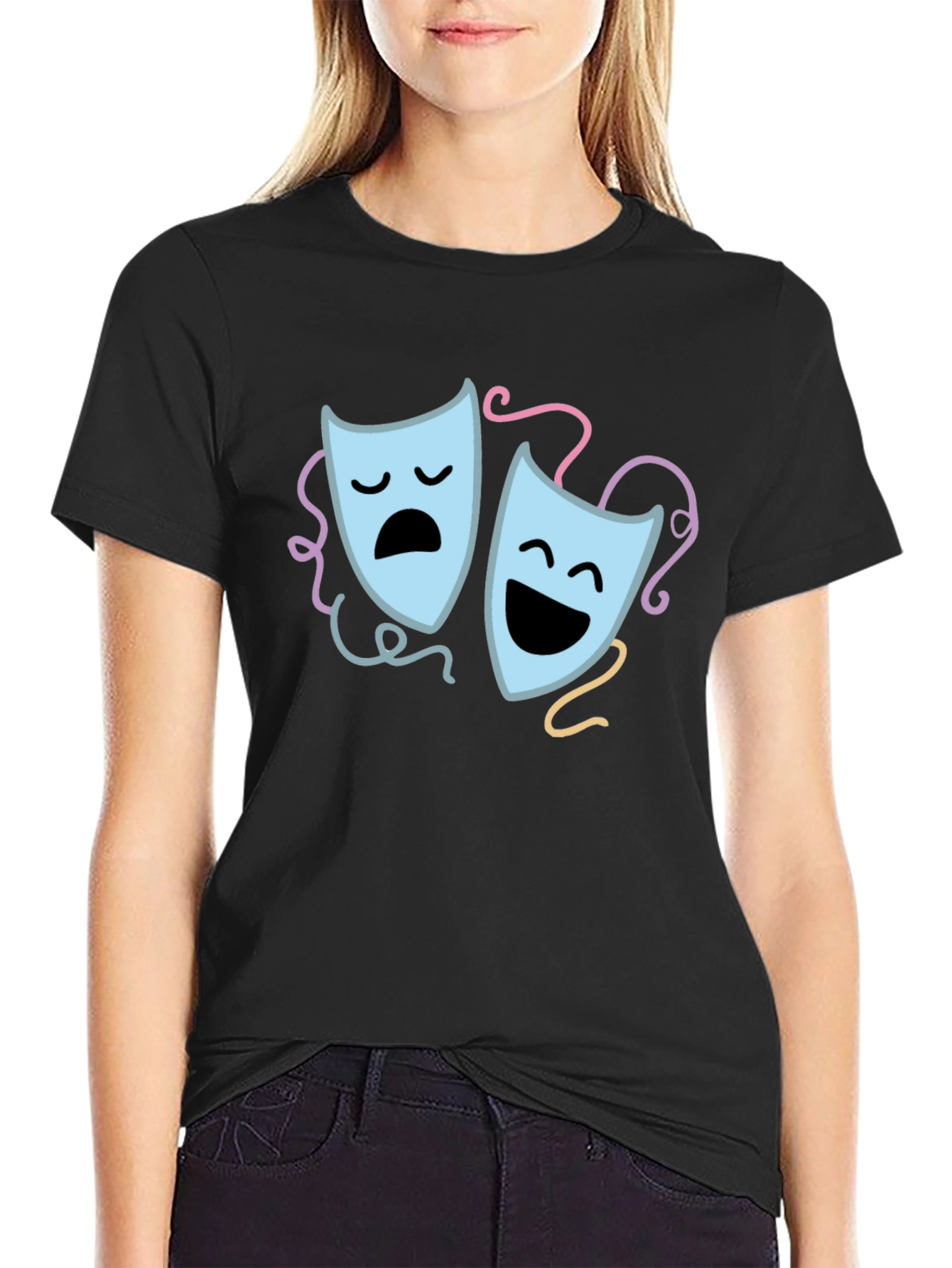 Comedy & Tragedy Mask Graphic Tee
