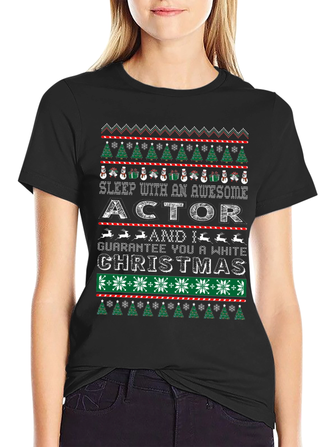 Awesome Actor White Christmas Ugly Sweater T-Shirt