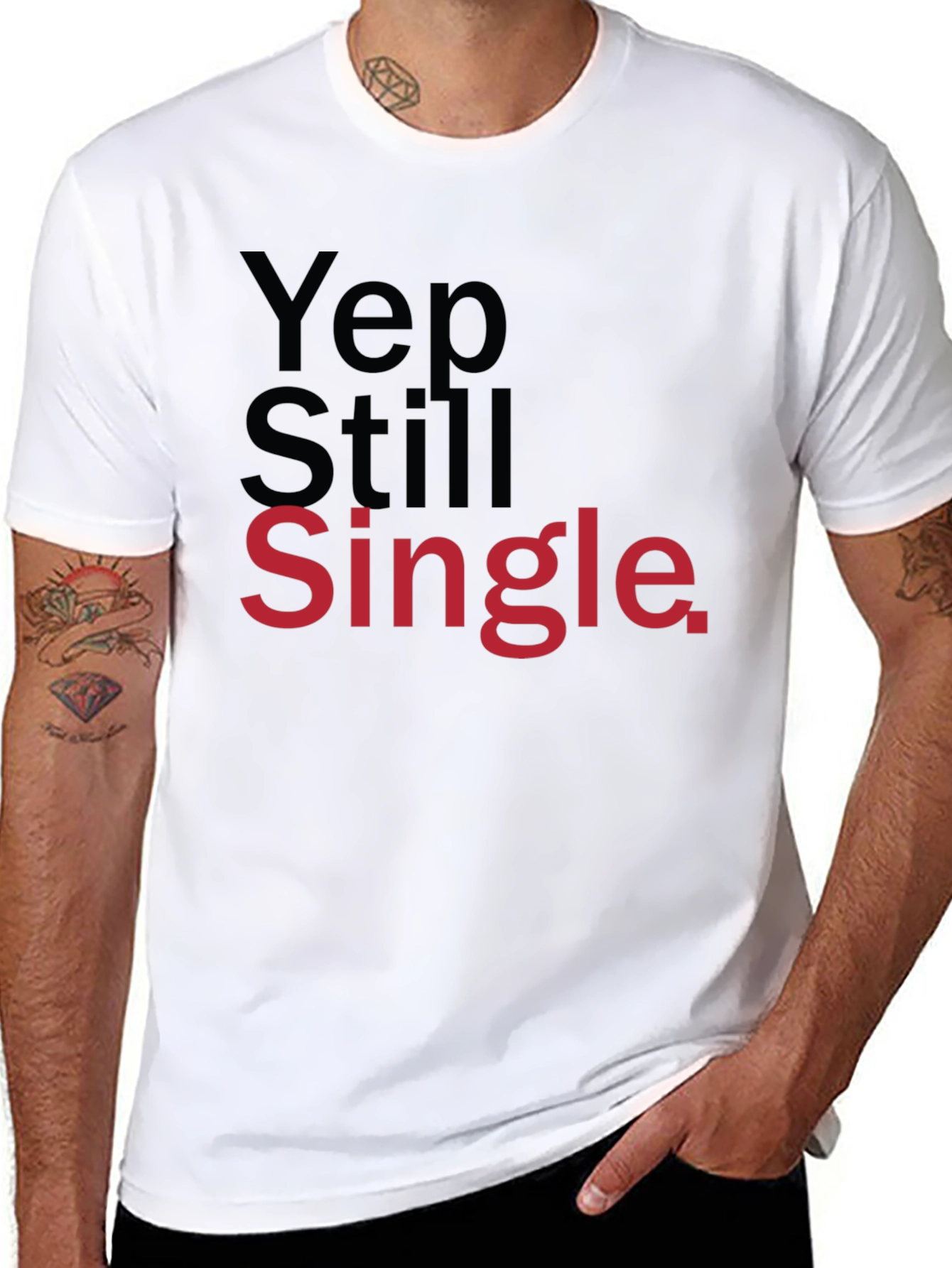 Yep Still Single Mens Graphic Tee - Black