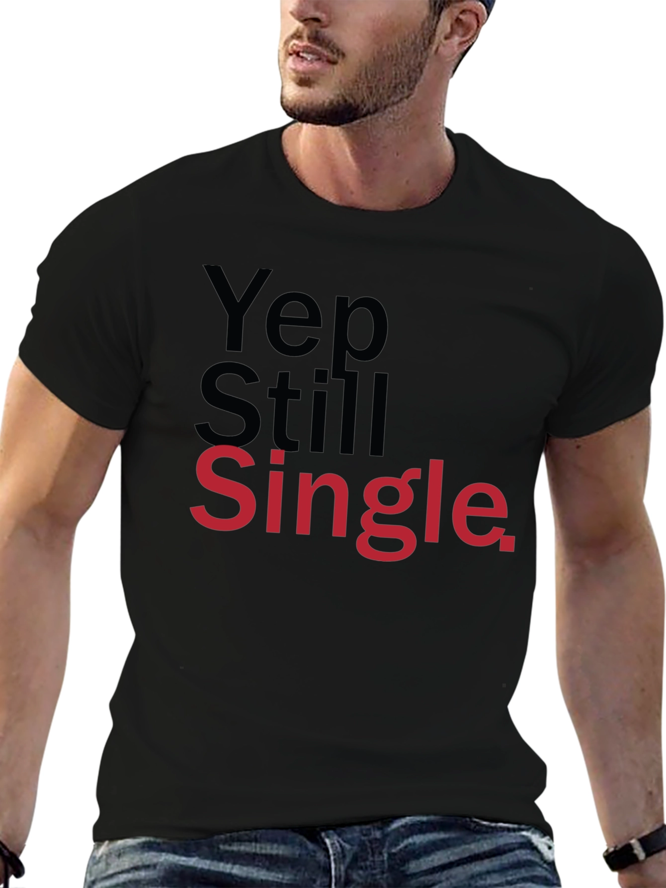 Yep Still Single Mens Graphic Tee - Black