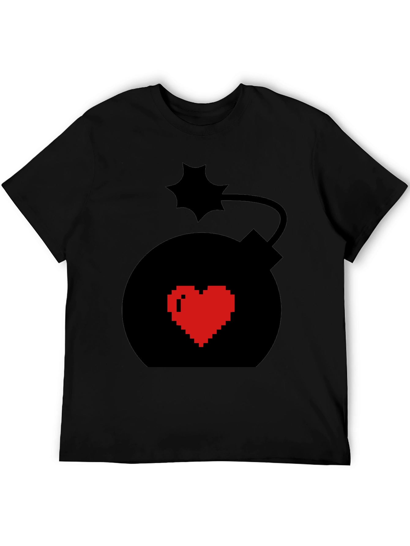 Heart Bomb Graphic Tee - Black