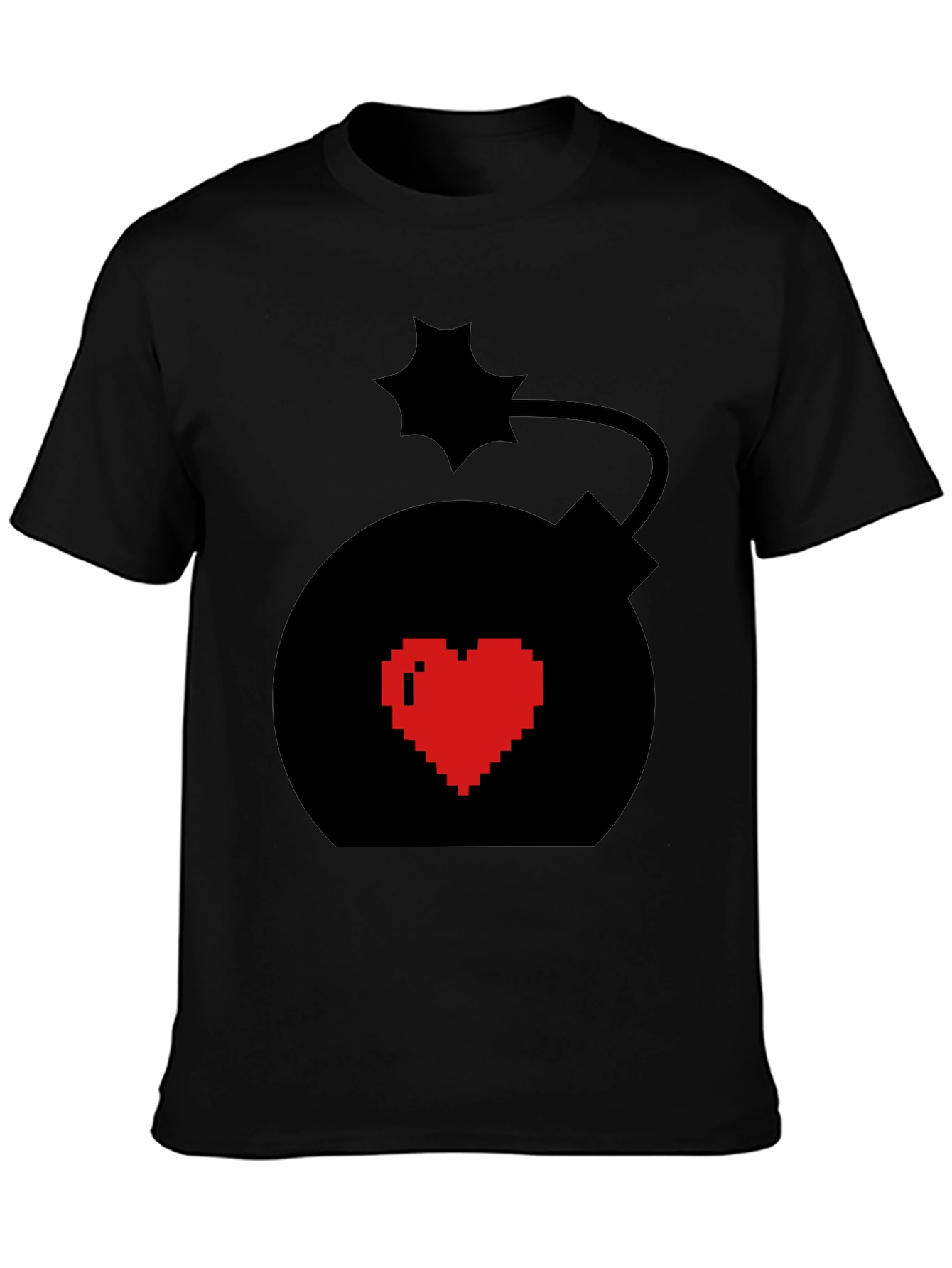 Heart Bomb Graphic Tee - Black