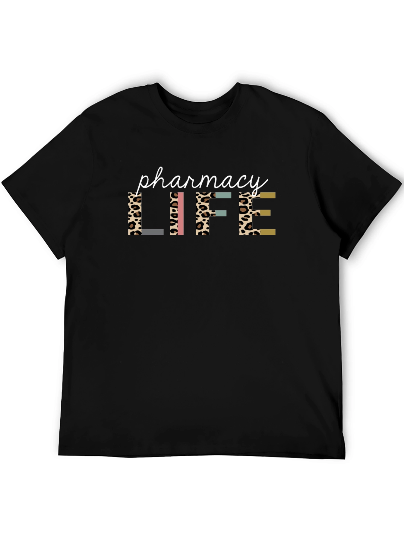 Pharmacy Life Graphic Tee Leopard Print