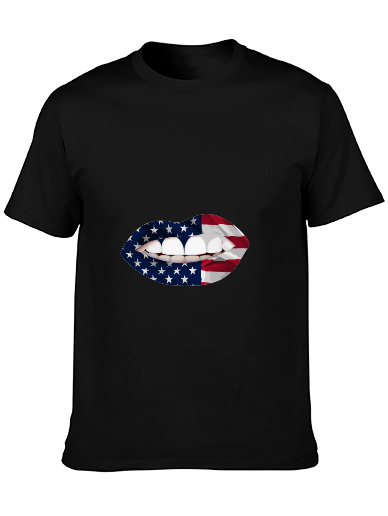 USA Flag Lips Graphic T-Shirt