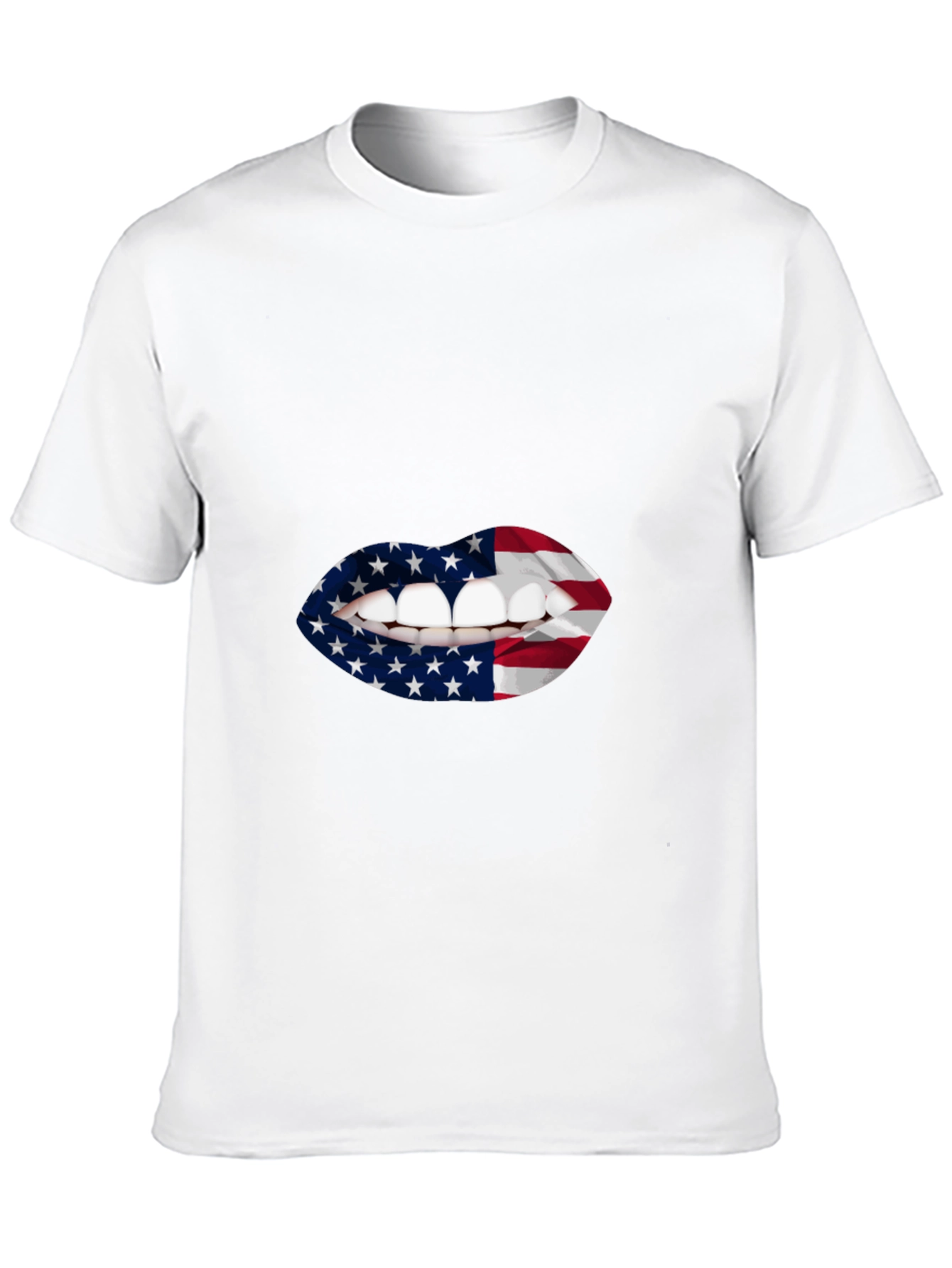 USA Flag Lips Graphic T-Shirt