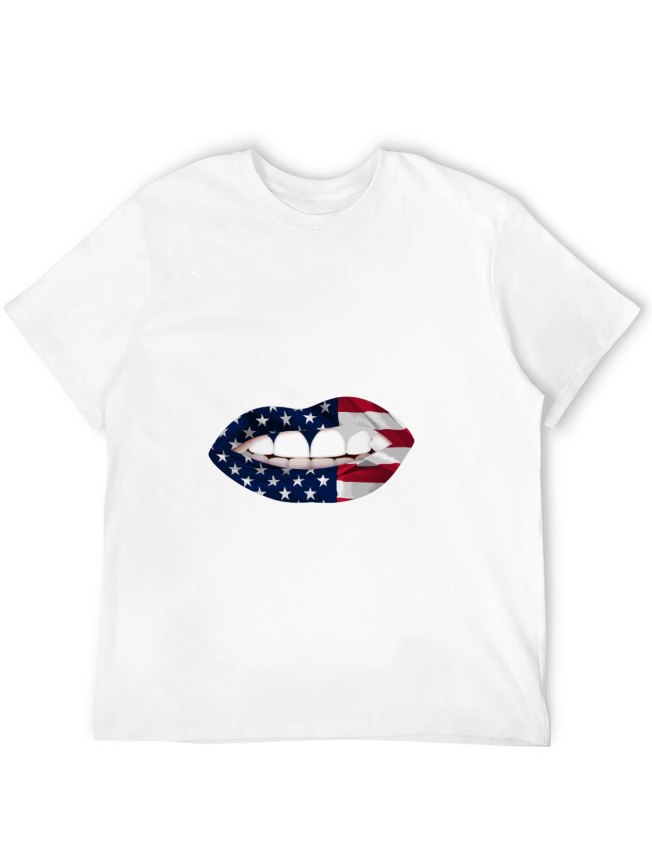 USA Flag Lips Graphic T-Shirt