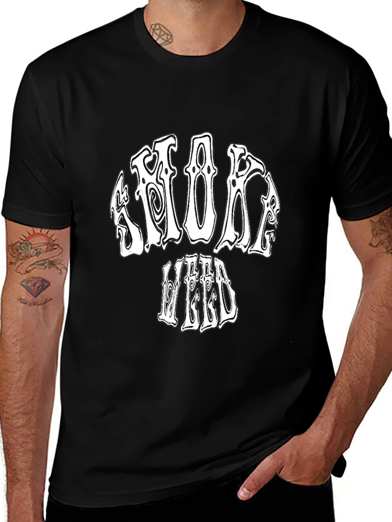 Smoke Weed Black Graphic T-Shirt