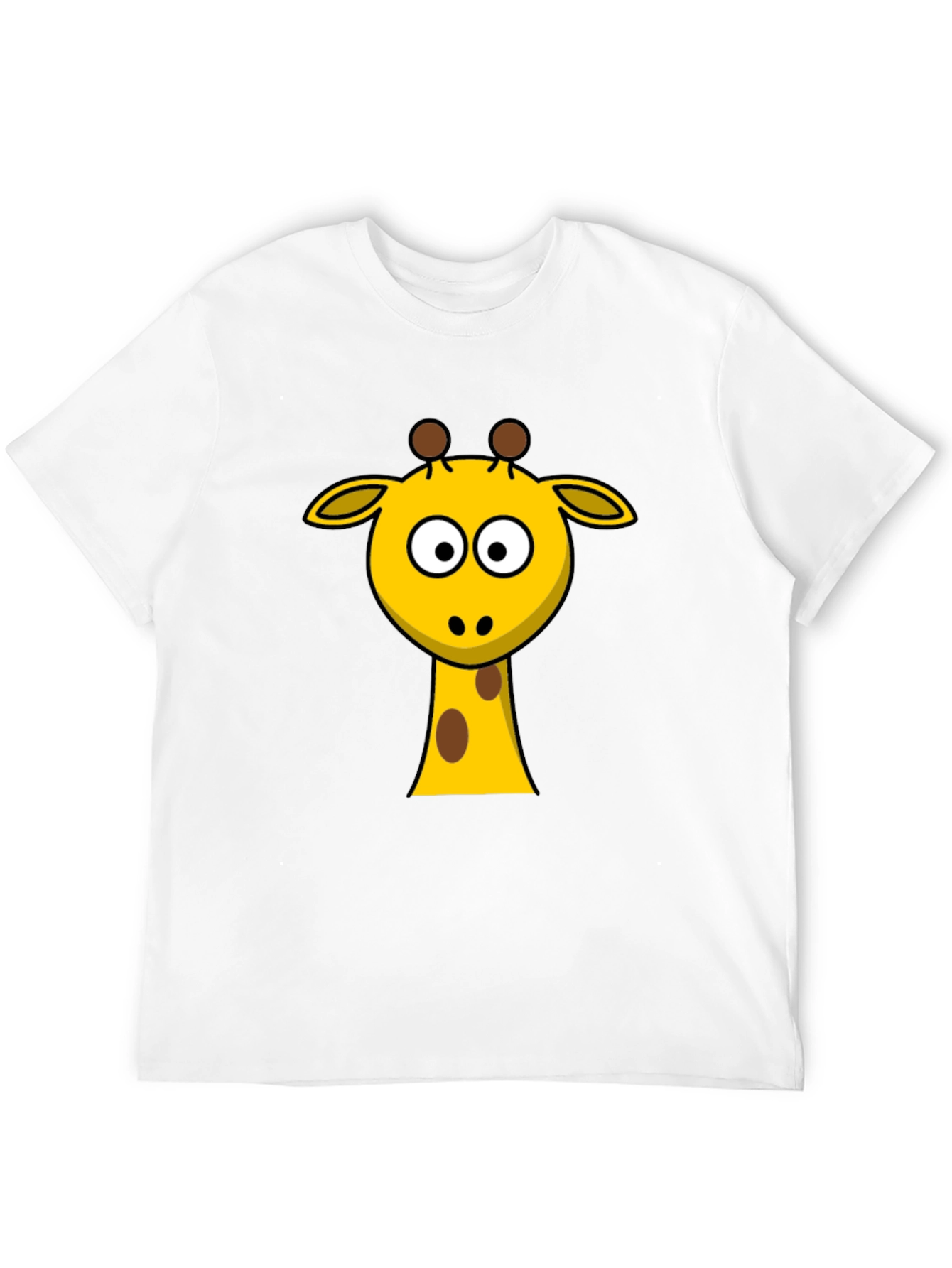 Cartoon Giraffe Graphic Black T-Shirt