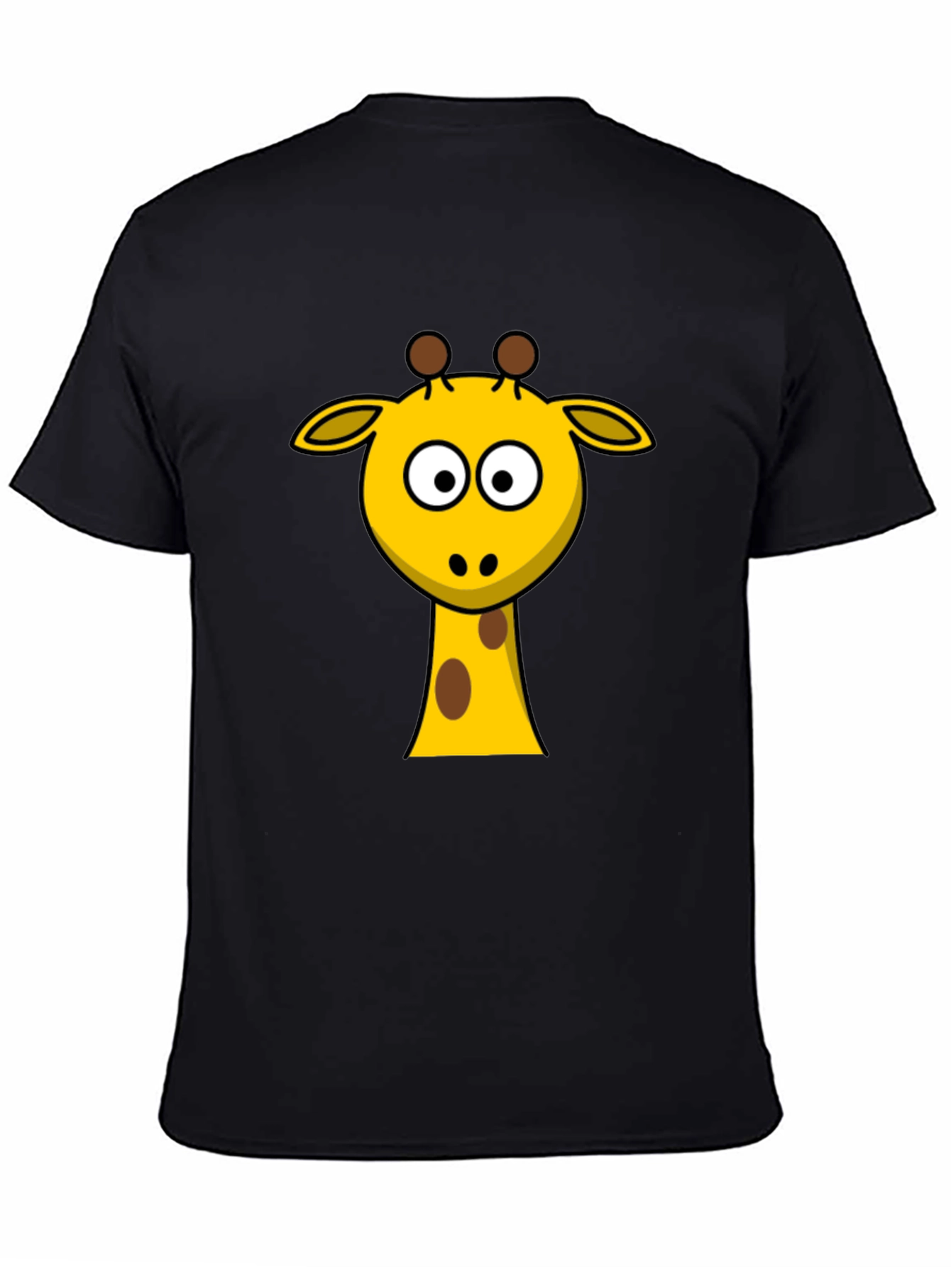 Cartoon Giraffe Graphic Black T-Shirt