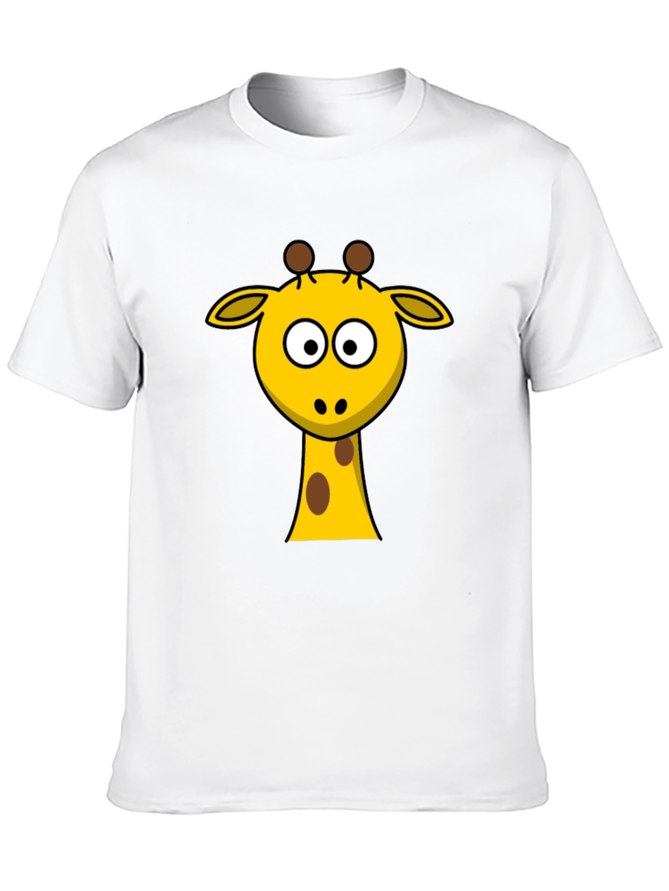 Cartoon Giraffe Graphic Black T-Shirt