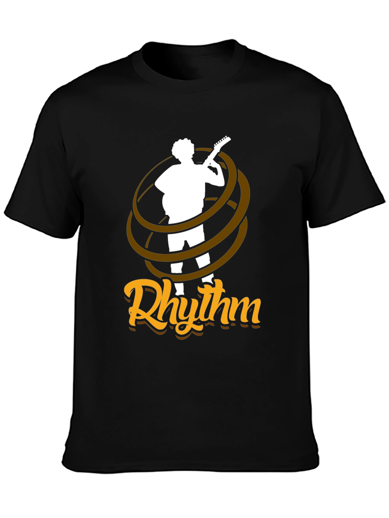 Rhythm Guitar Player T-Shirt - Black Cotton Tee