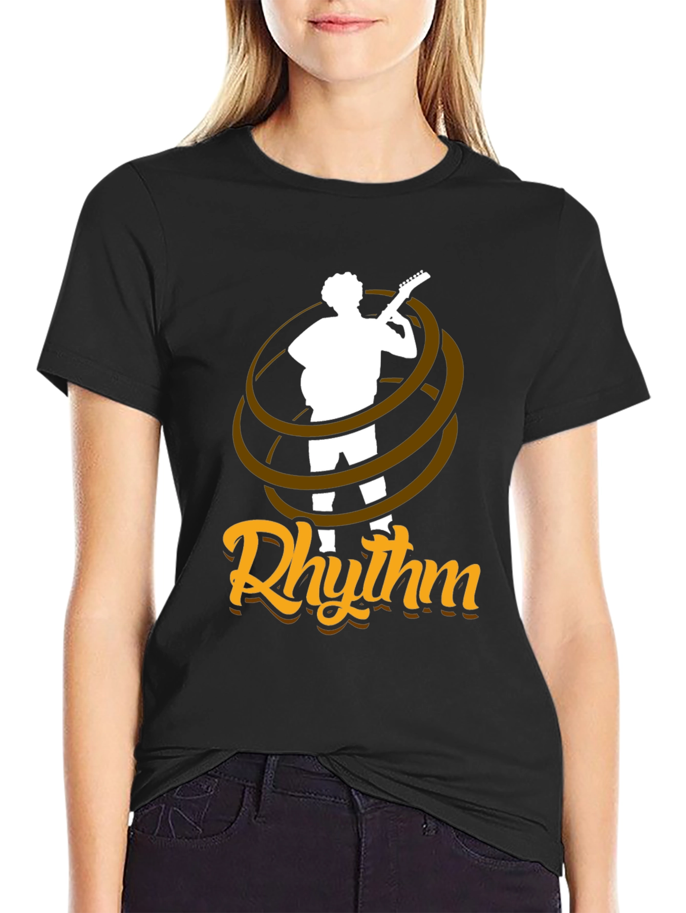 Rhythm Guitar Player T-Shirt - Black Cotton Tee
