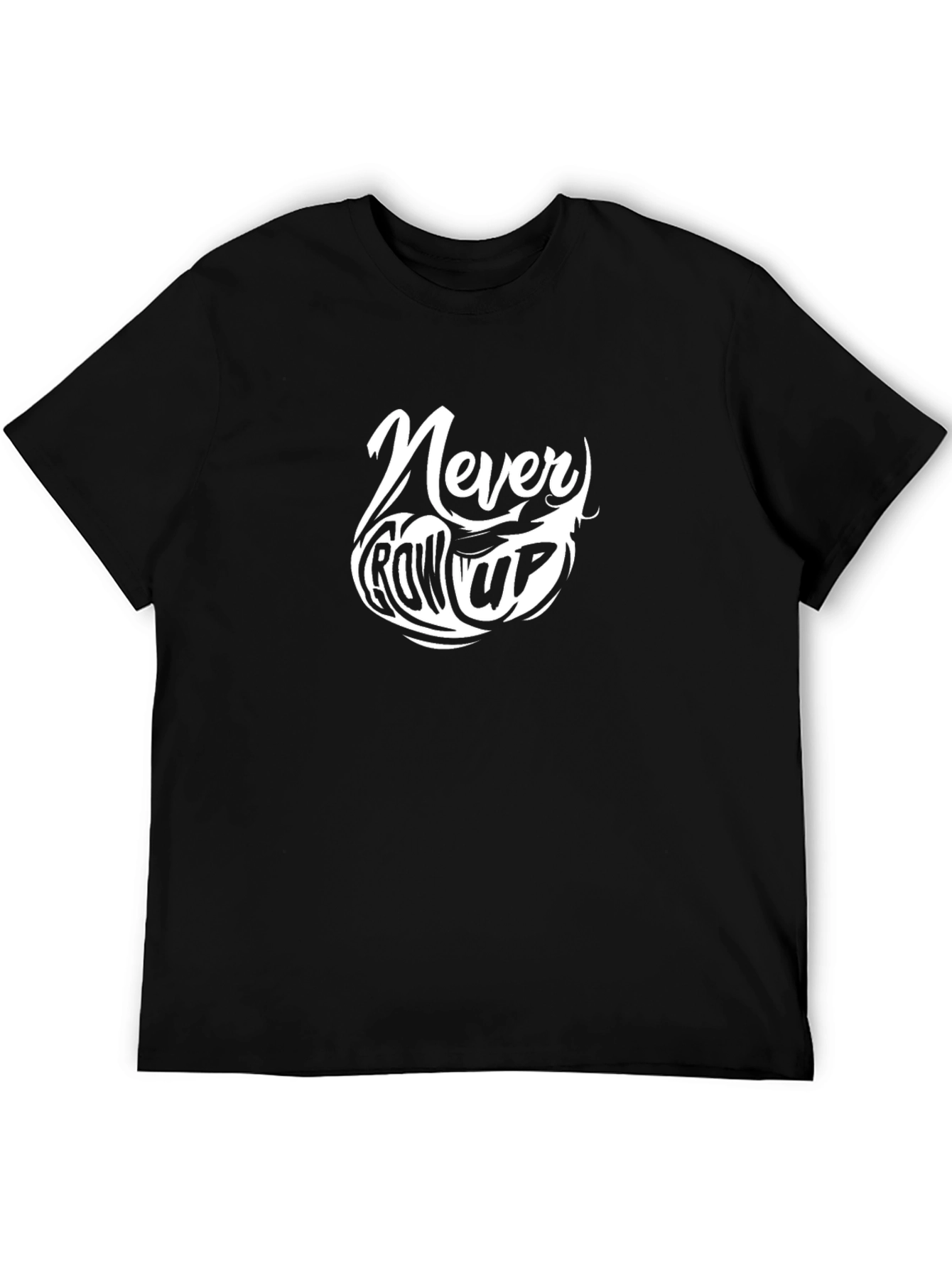 Never Grow Up Black Graphic Tee