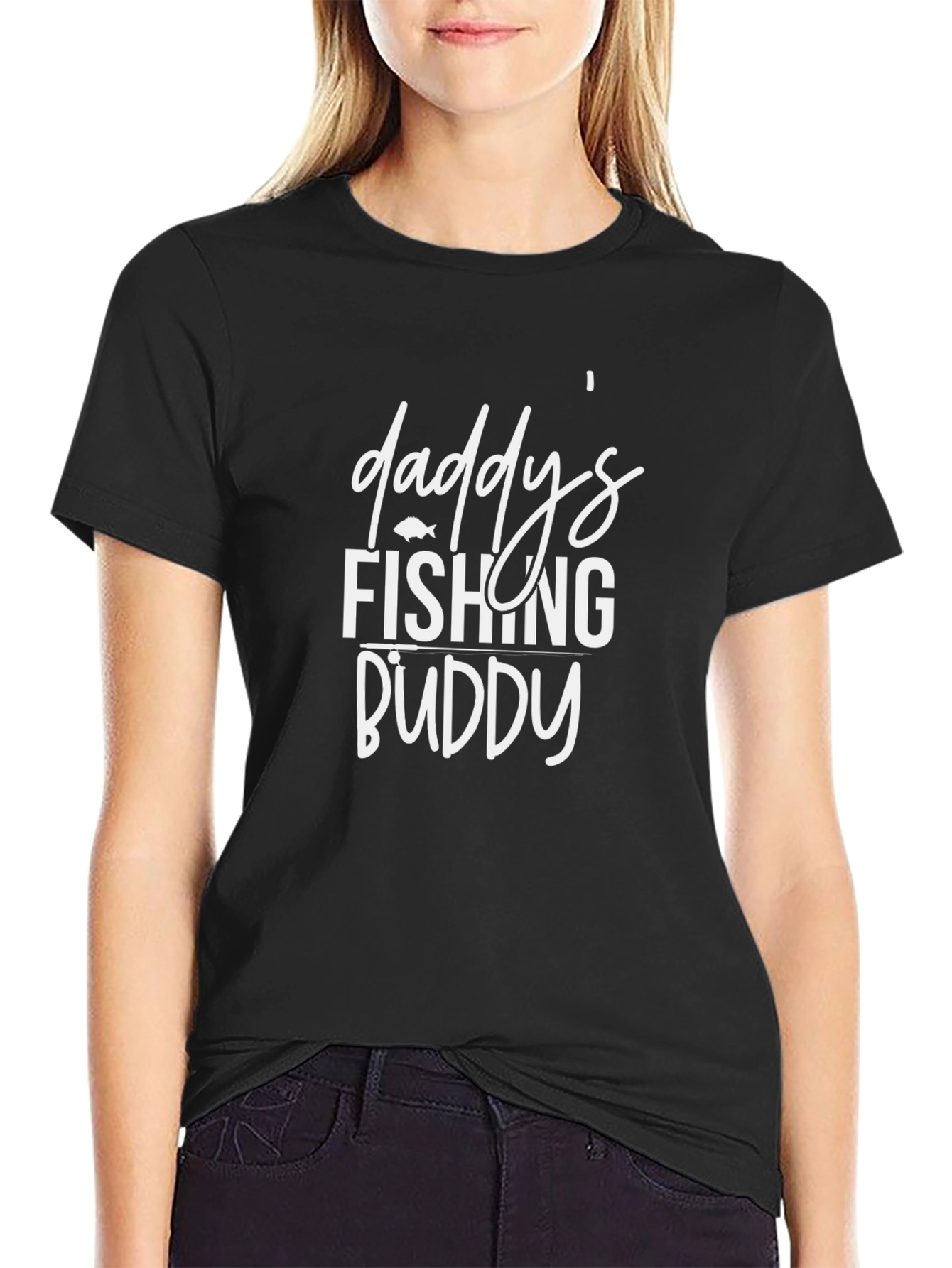 Daddys Fishing Buddy Black Tee