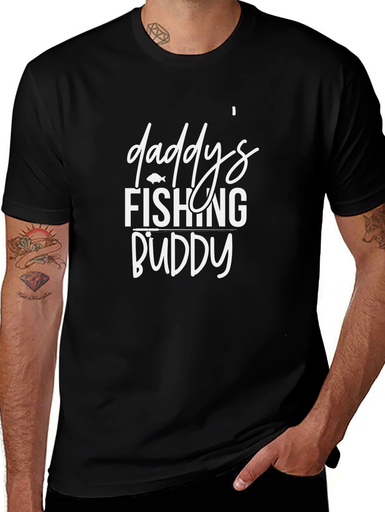 Daddys Fishing Buddy Black Tee