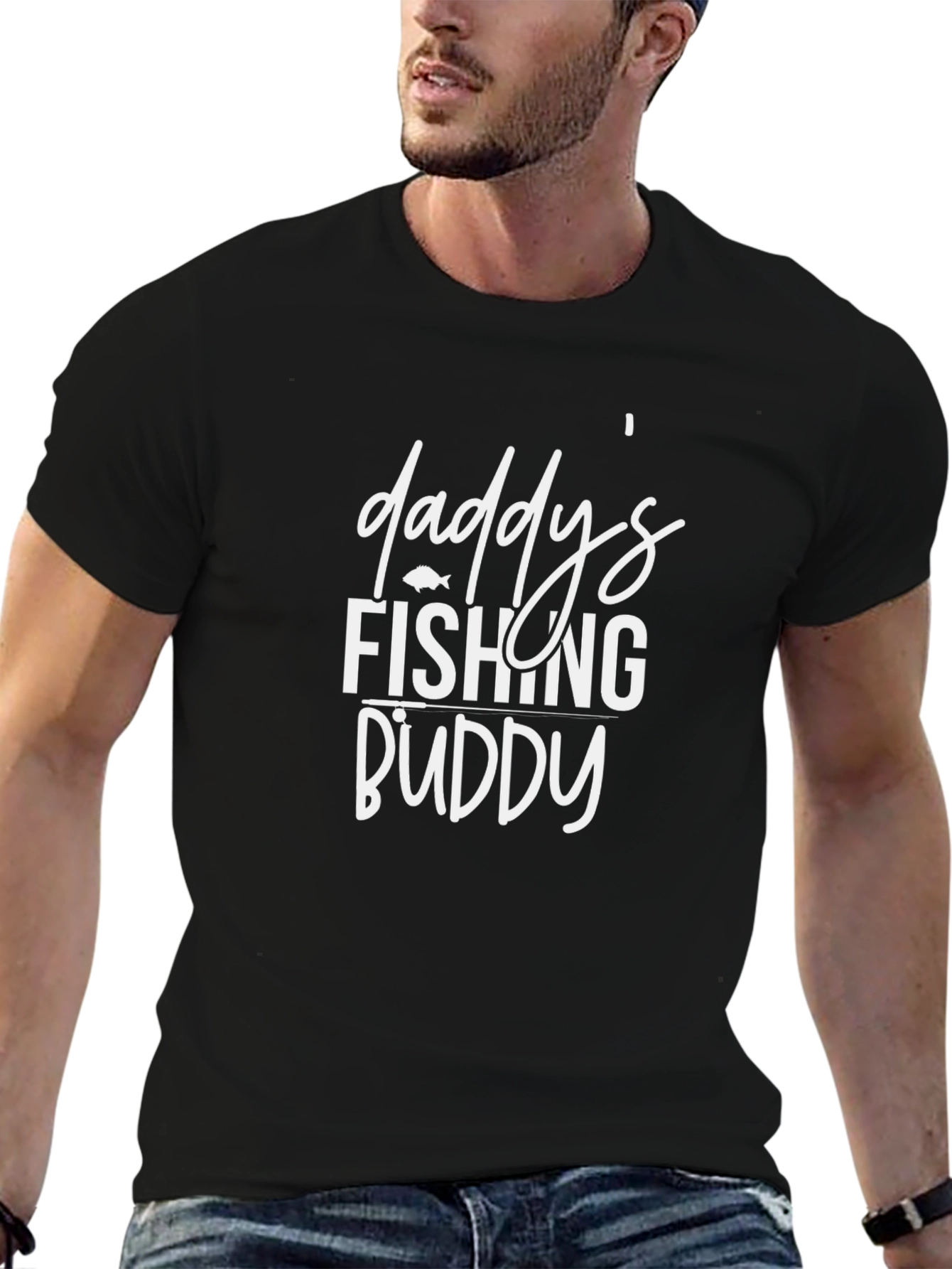Daddys Fishing Buddy Black Tee