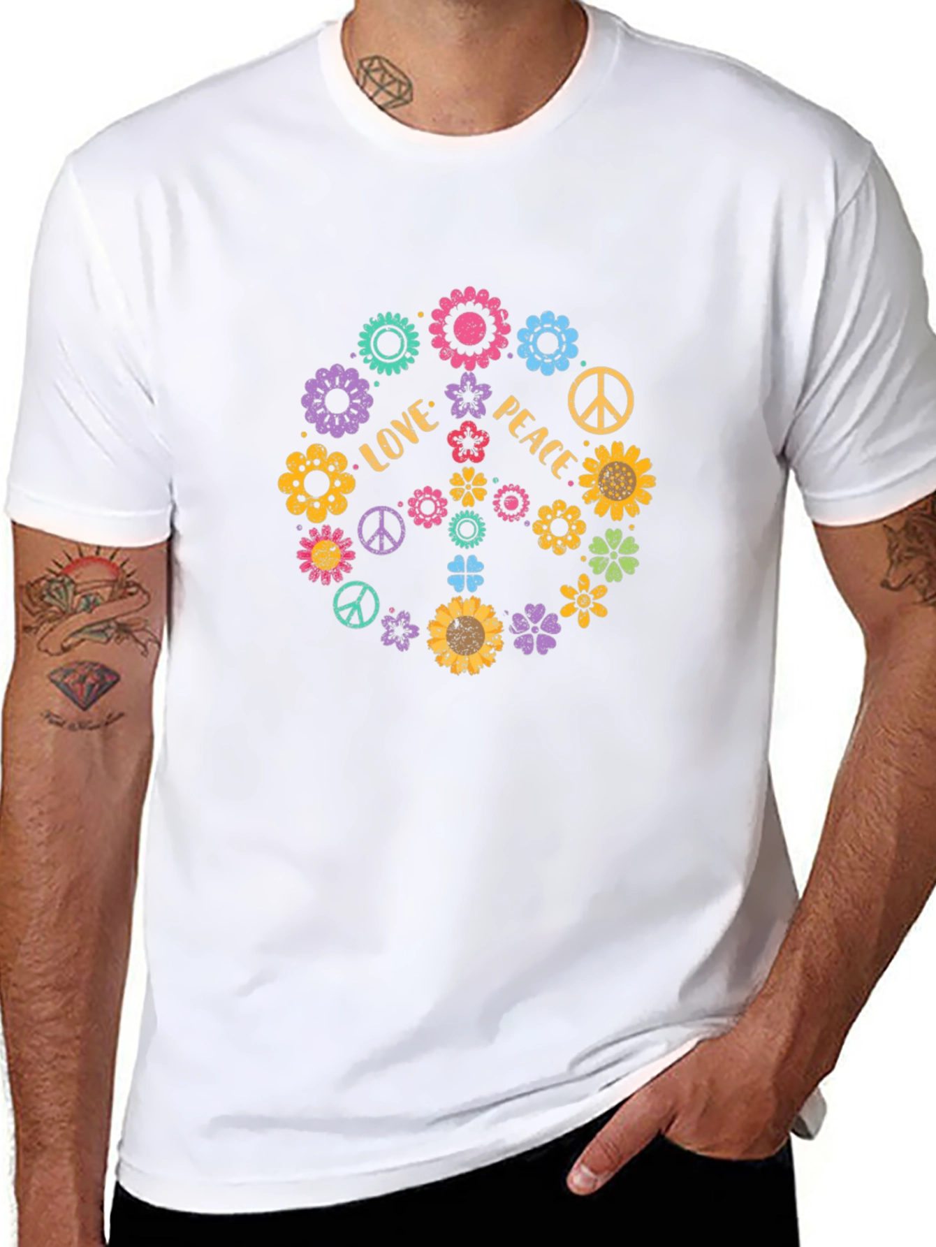 Love and Peace Floral T-Shirt