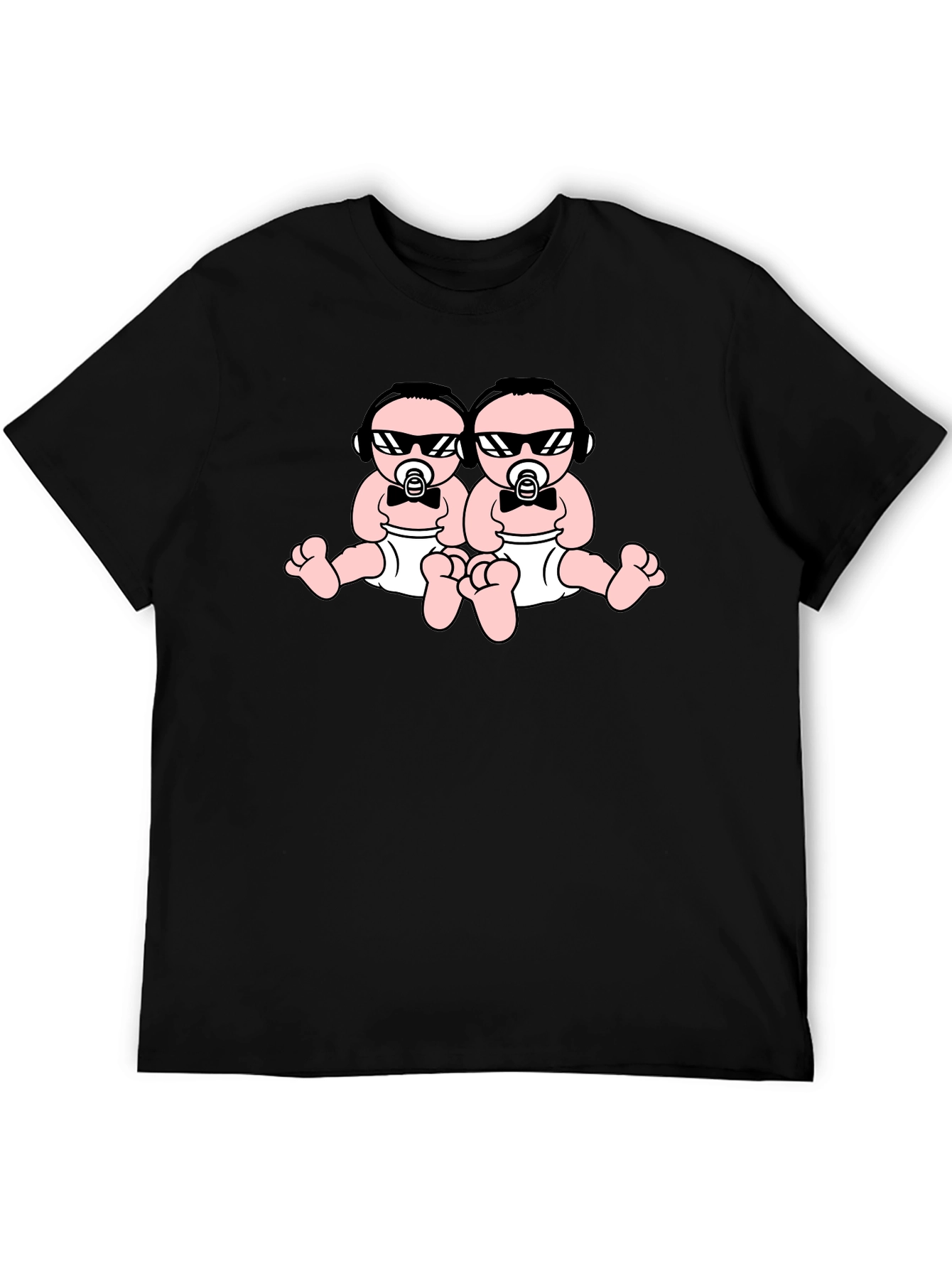 Cool Twins Graphic Black T-Shirt