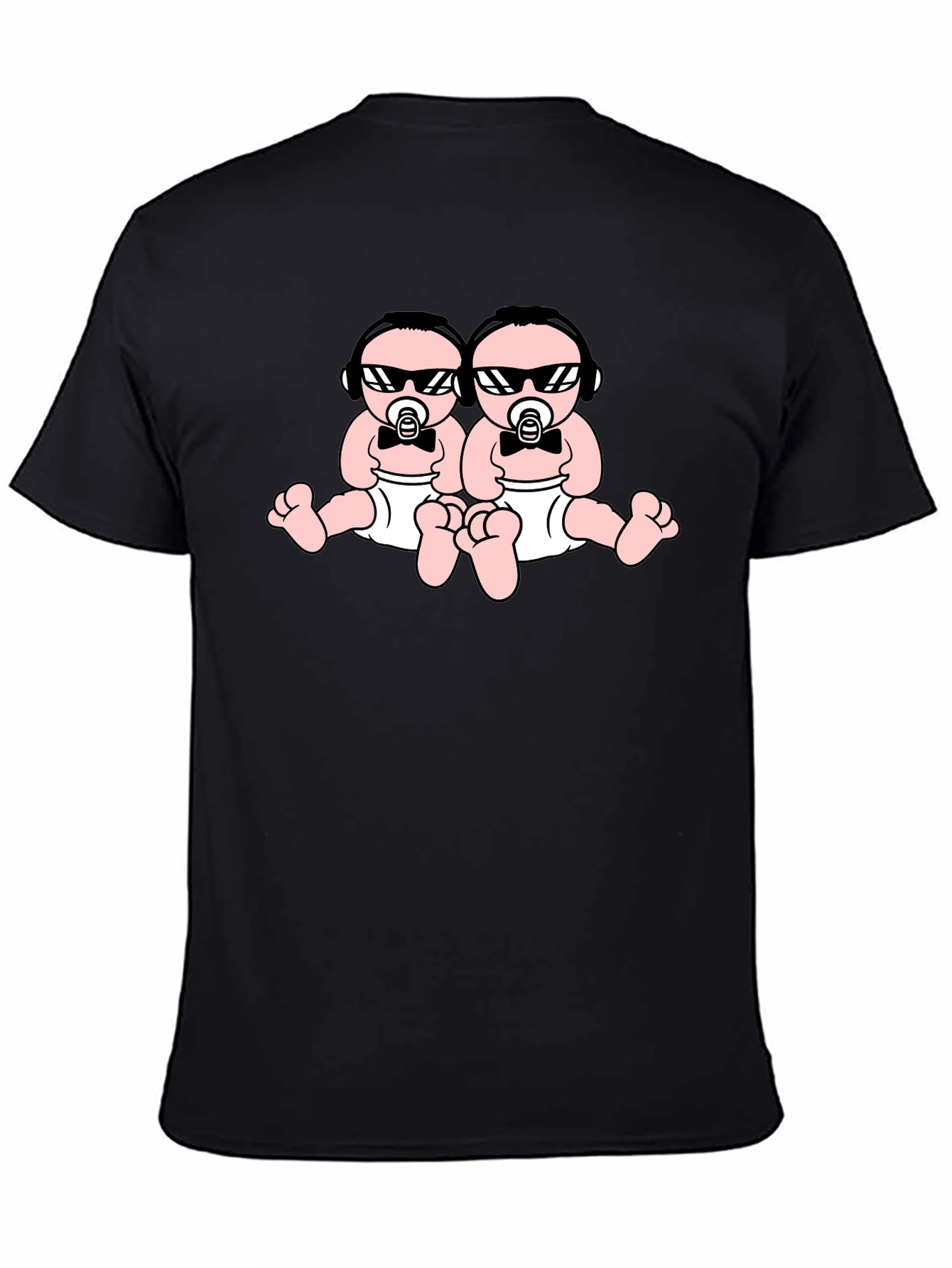 Cool Twins Graphic Black T-Shirt
