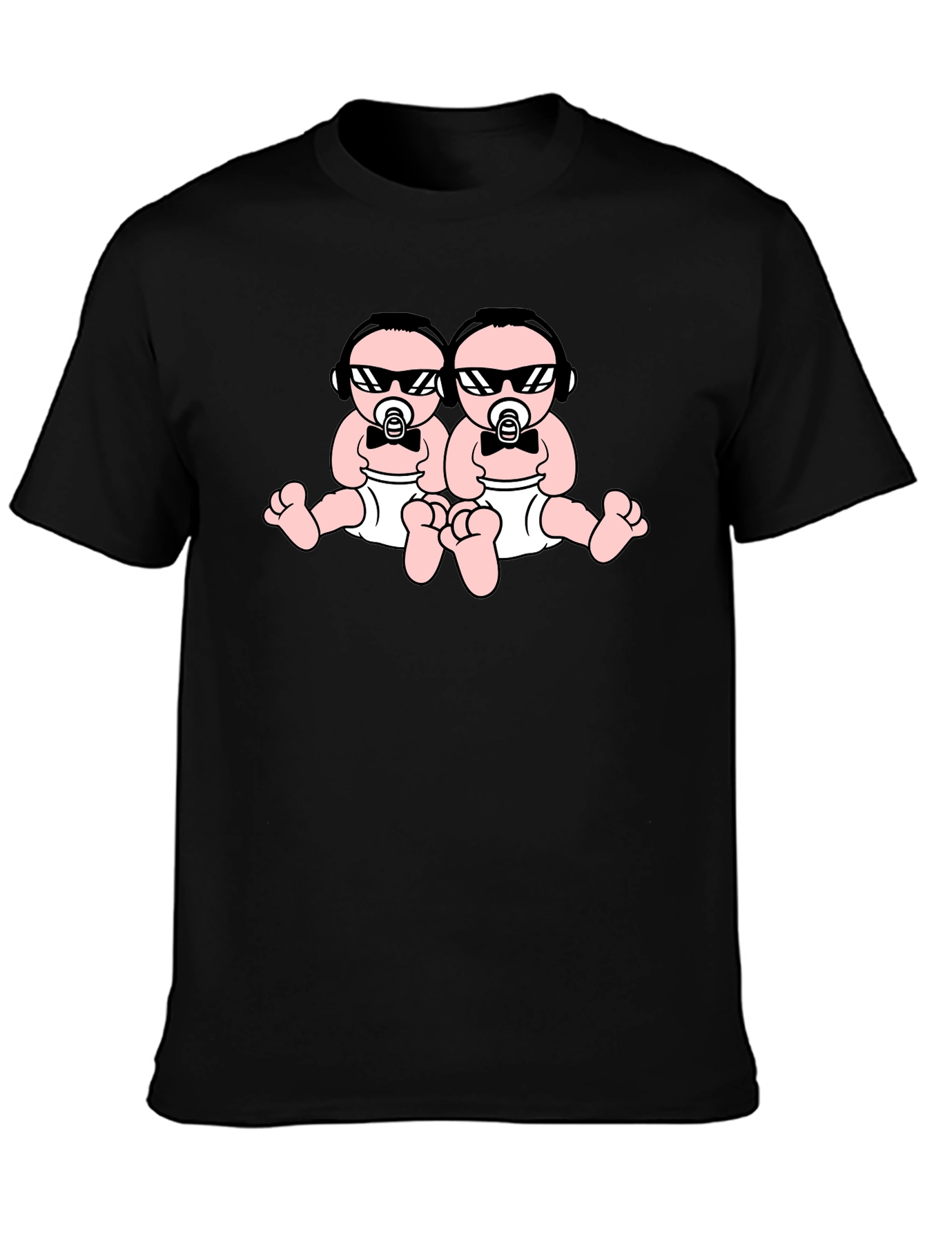 Cool Twins Graphic Black T-Shirt