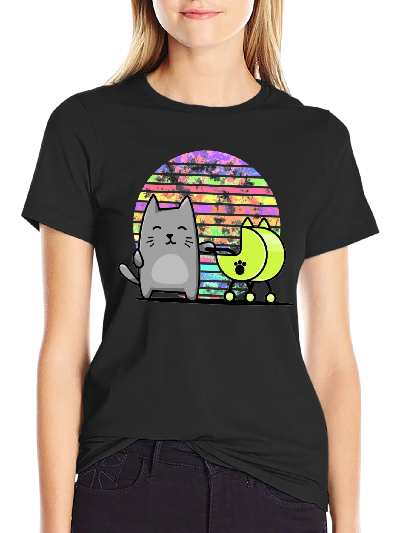 Retro Cat T-Shirt - Cool Cartoon Design