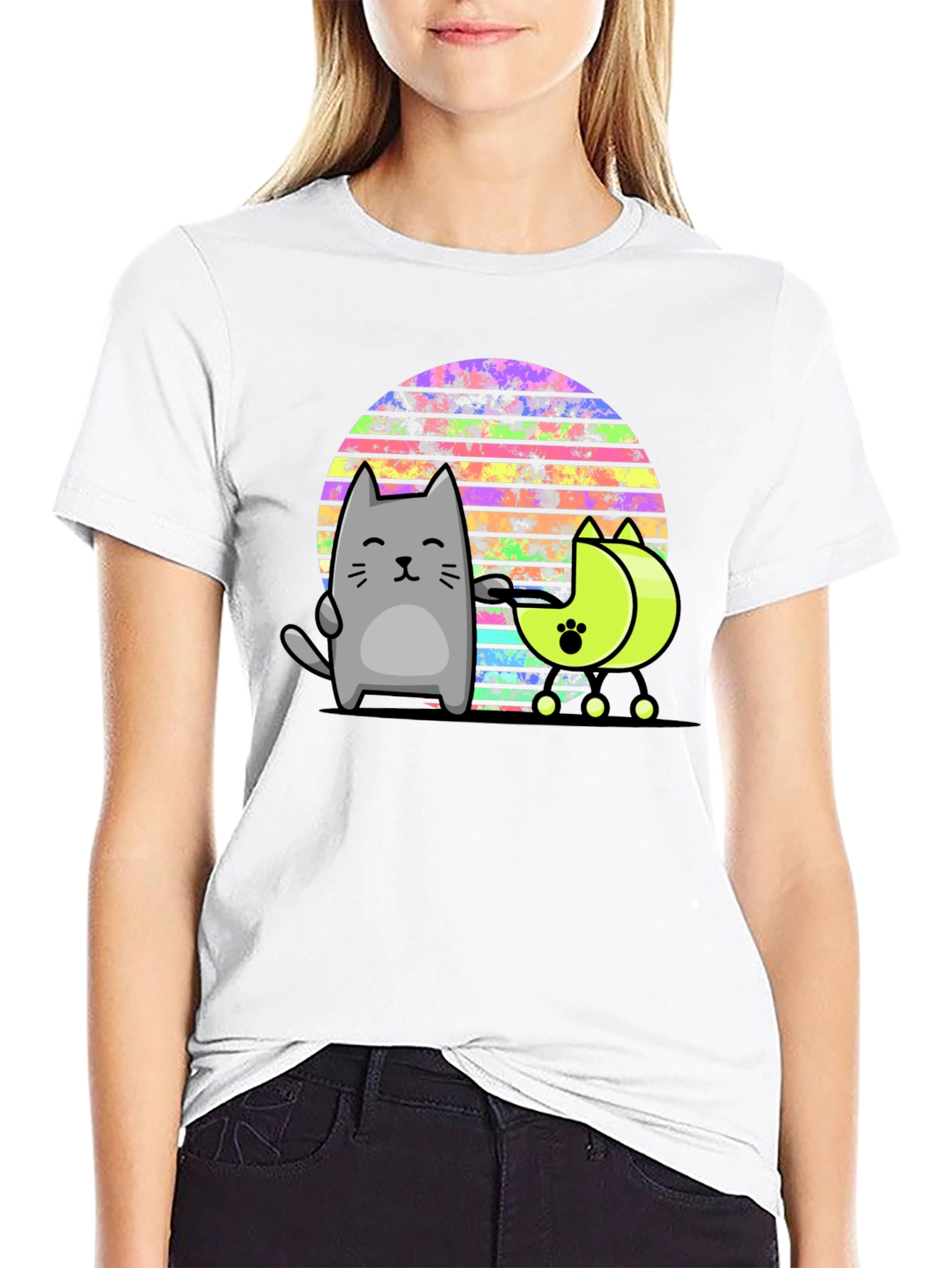 Retro Cat T-Shirt - Cool Cartoon Design