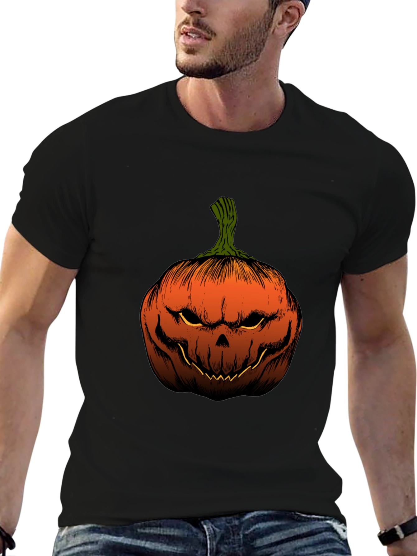 Mens Pumpkin Graphic Tee - Halloween Ready!