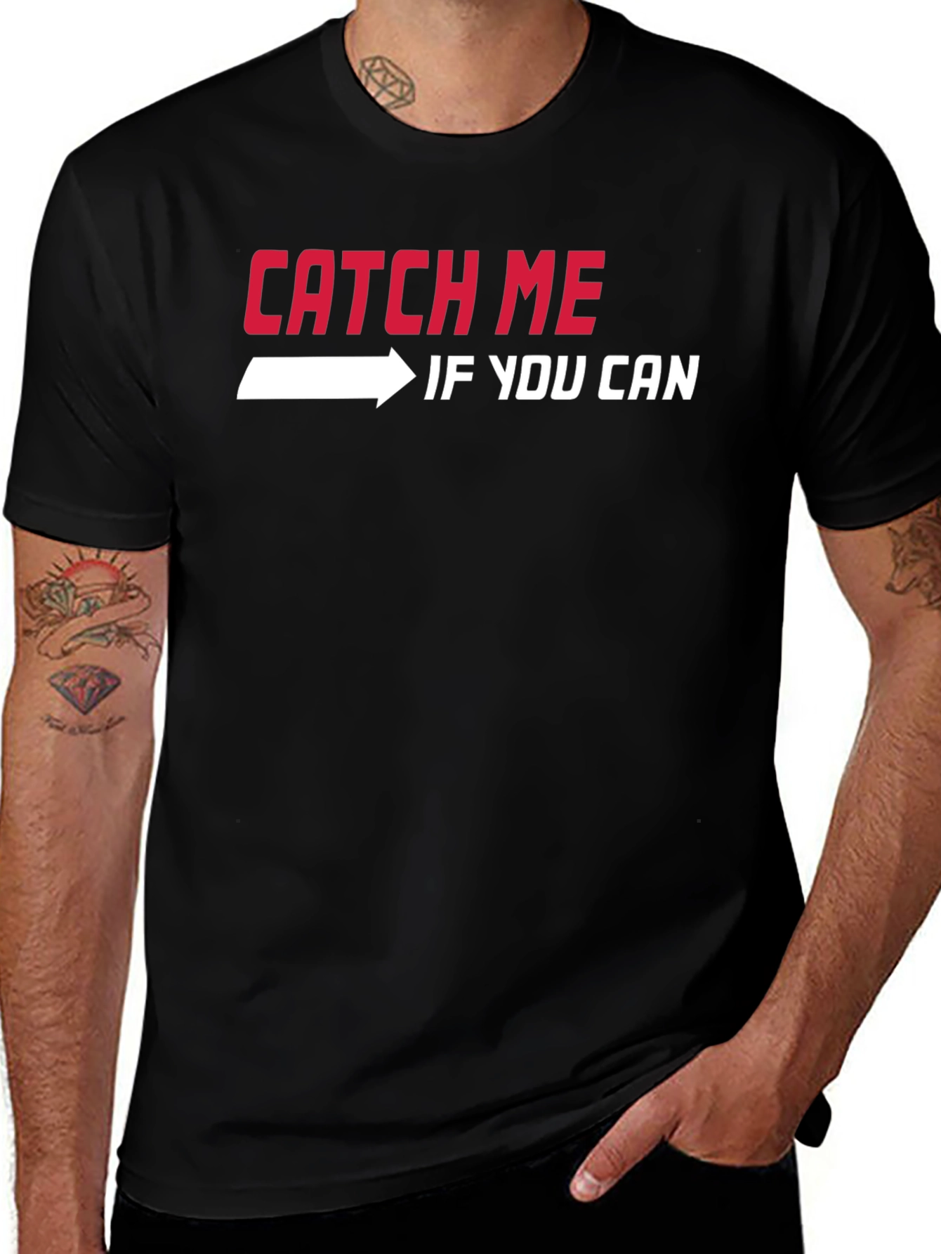 Catch Me If You Can Graphic Tee - Black