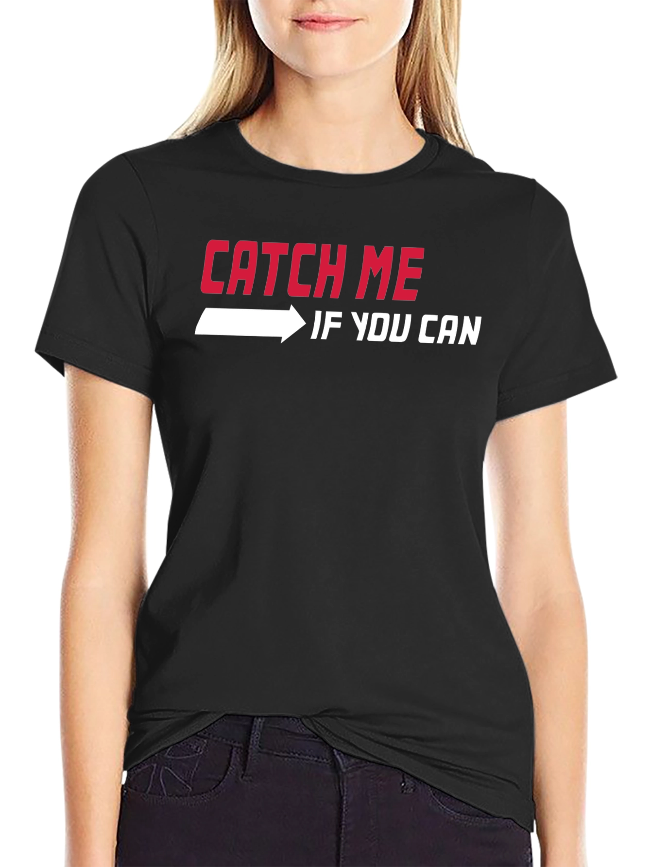 Catch Me If You Can Graphic Tee - Black