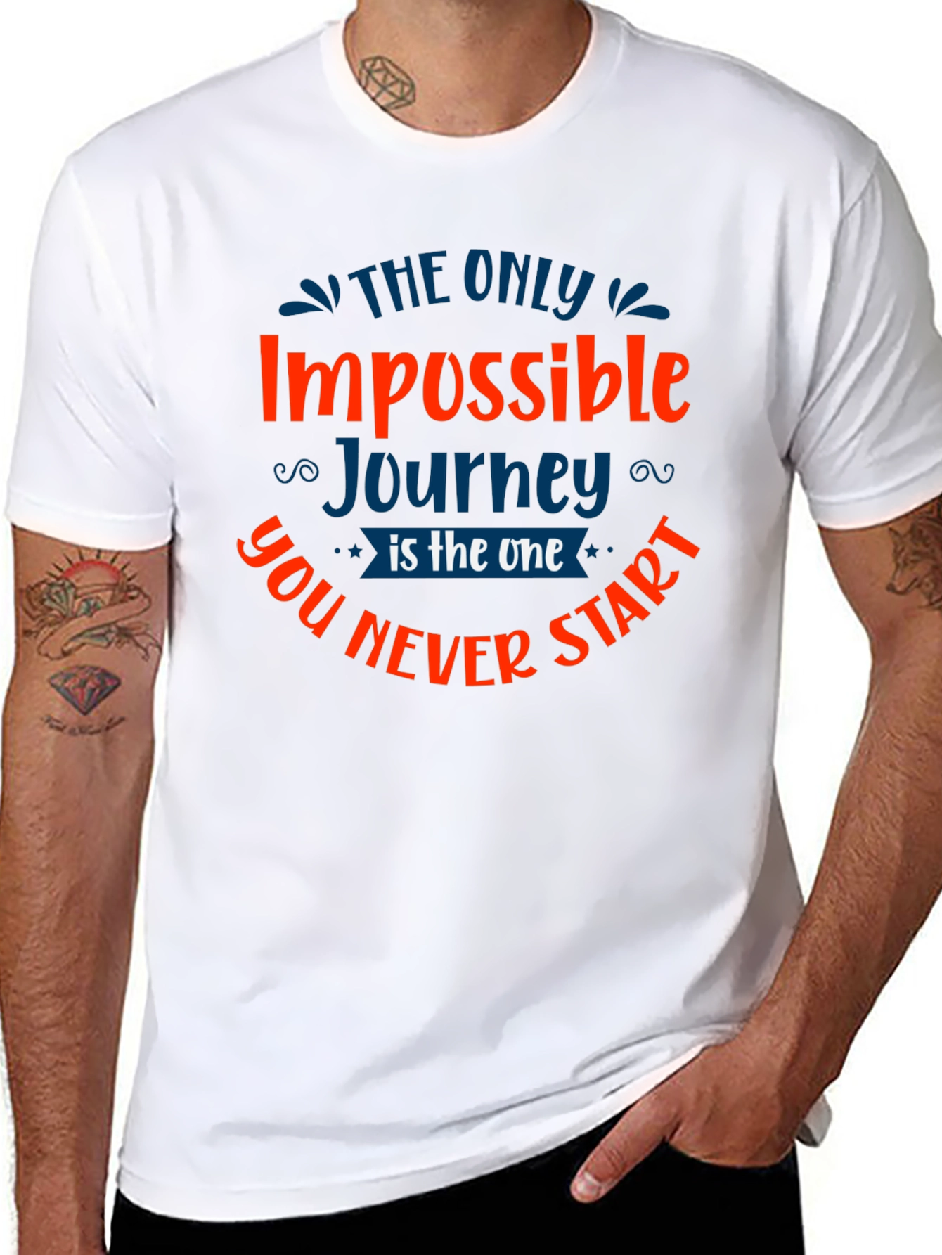 Impossible Journey Graphic Tee - Motivational Black T-Shirt