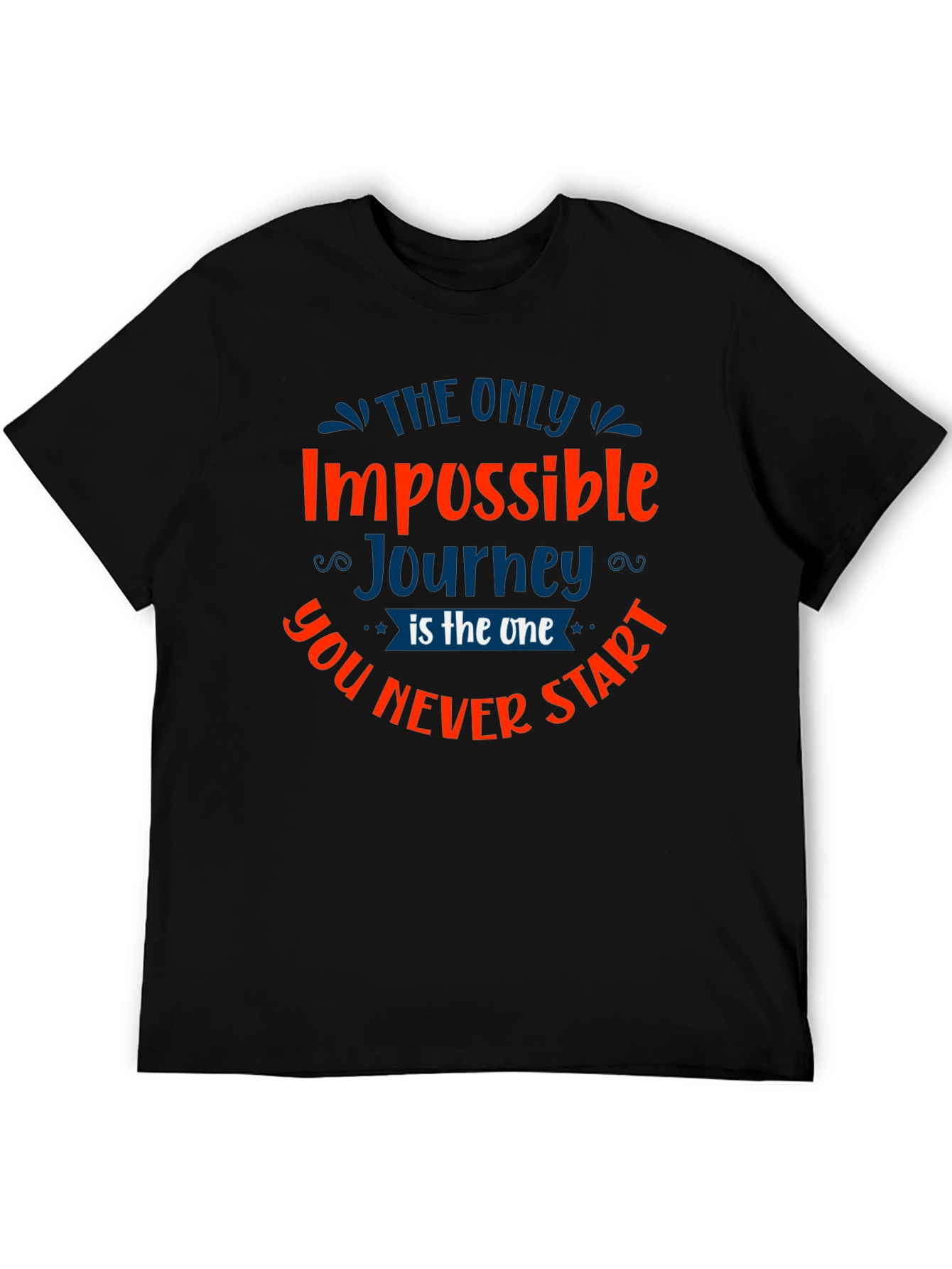 Impossible Journey Graphic Tee - Motivational Black T-Shirt