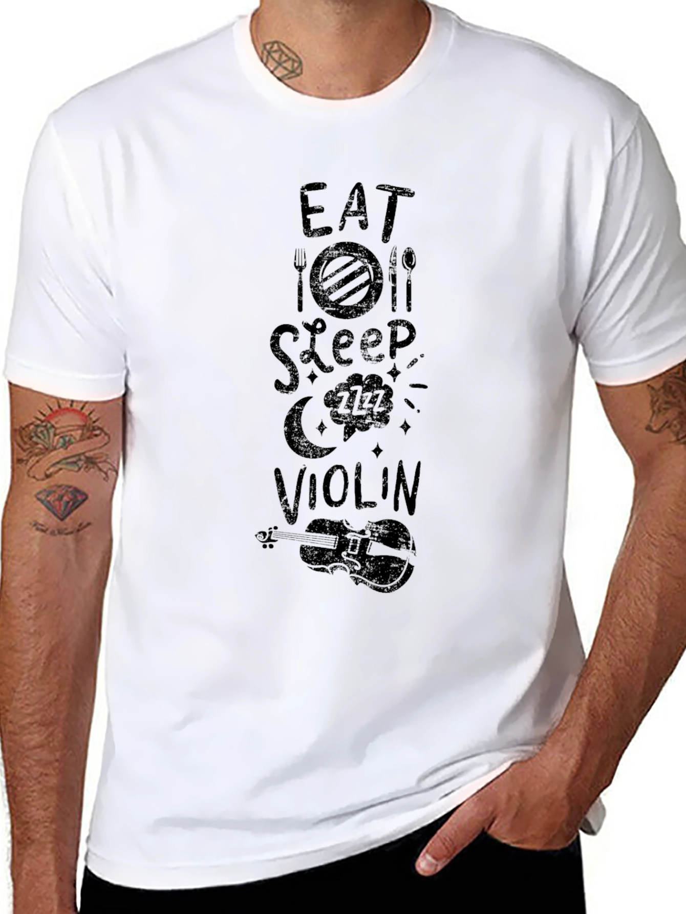 Eat Sleep Violin Black T-Shirt