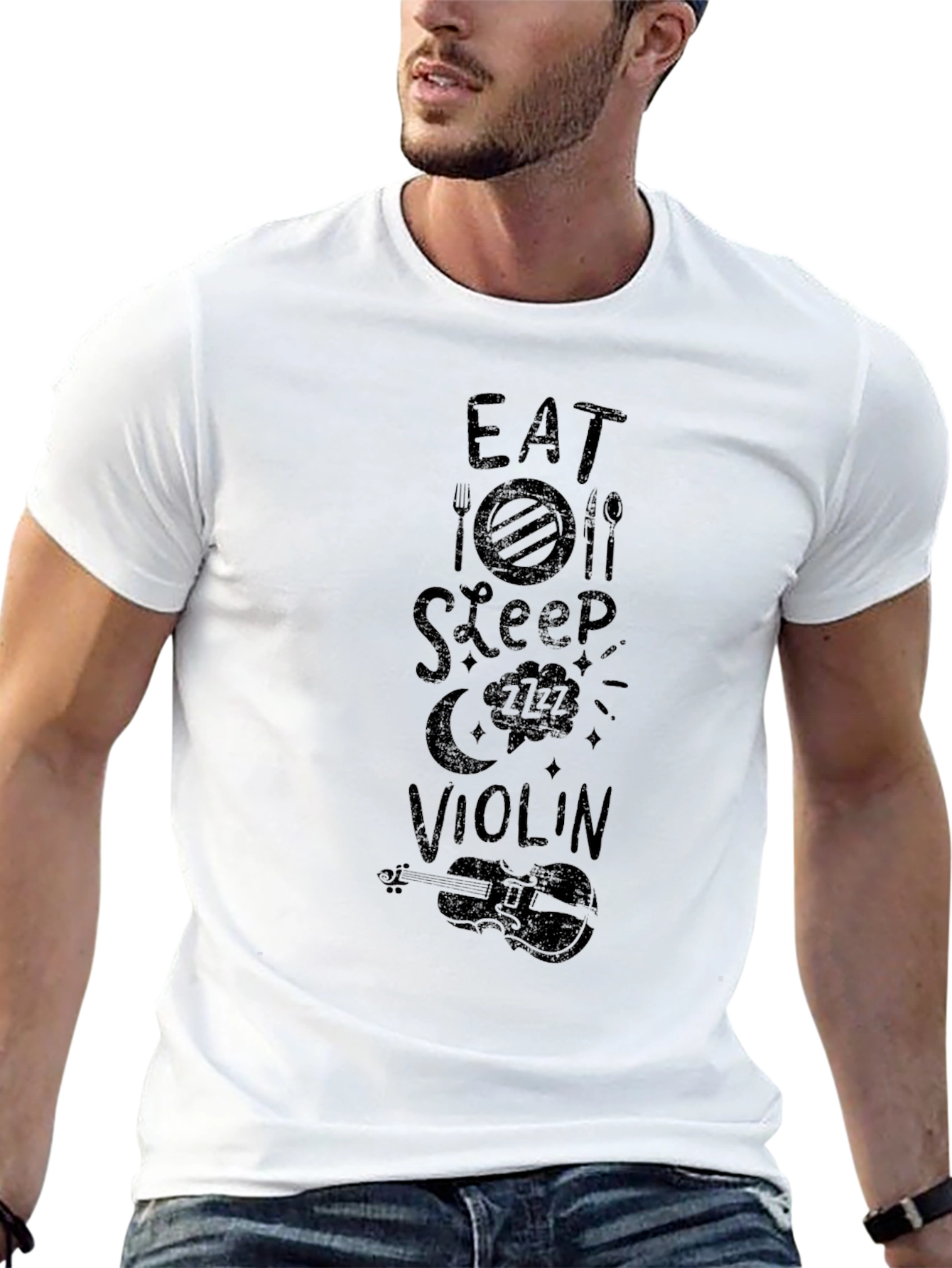 Eat Sleep Violin Black T-Shirt