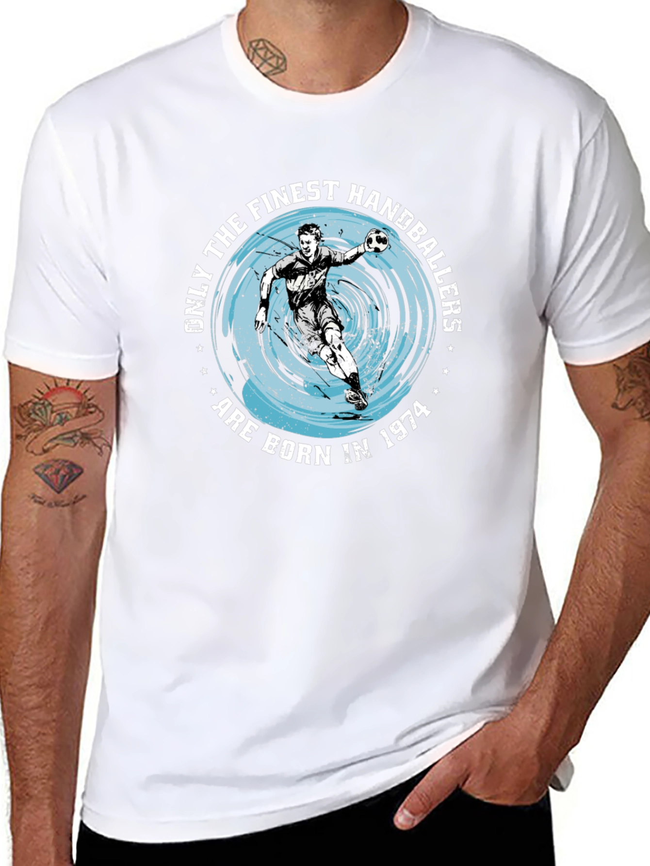 Finest Handballers Black T-Shirt - Born in 1974