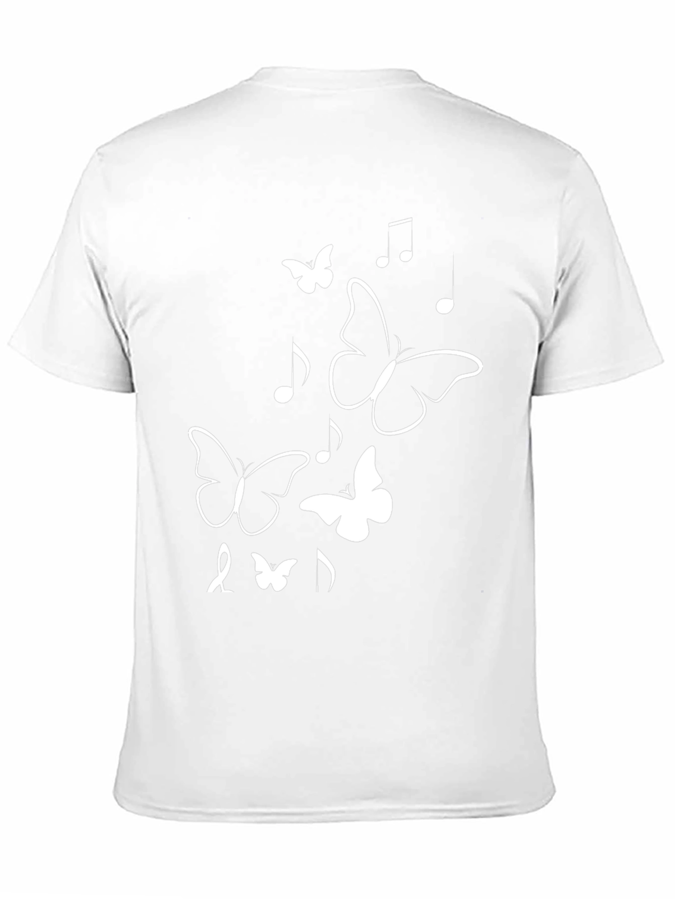 Butterfly & Music Note Graphic Tee - Black