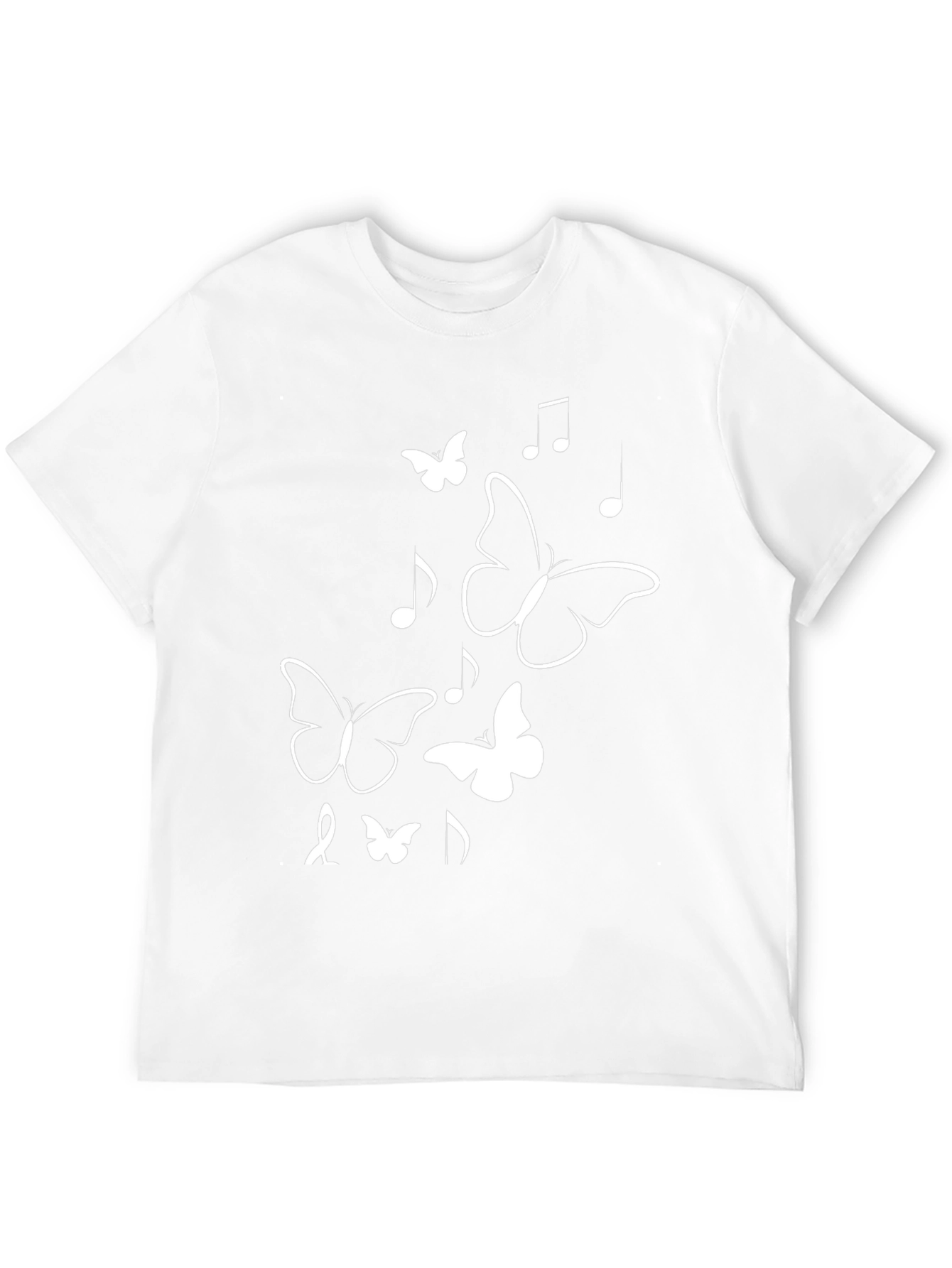 Butterfly & Music Note Graphic Tee - Black